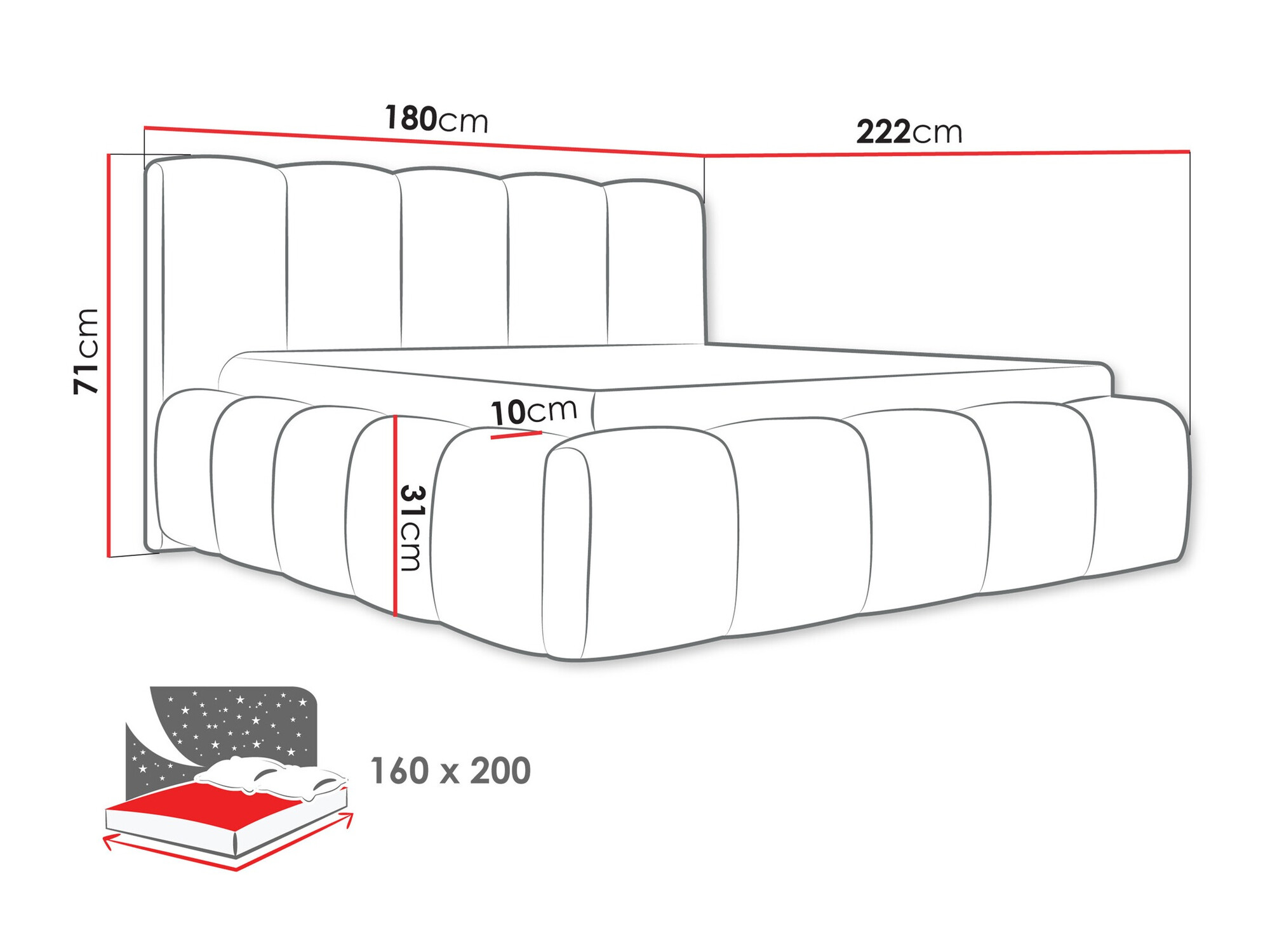 Bed TrendyNest Vulpora I (Paros 01)