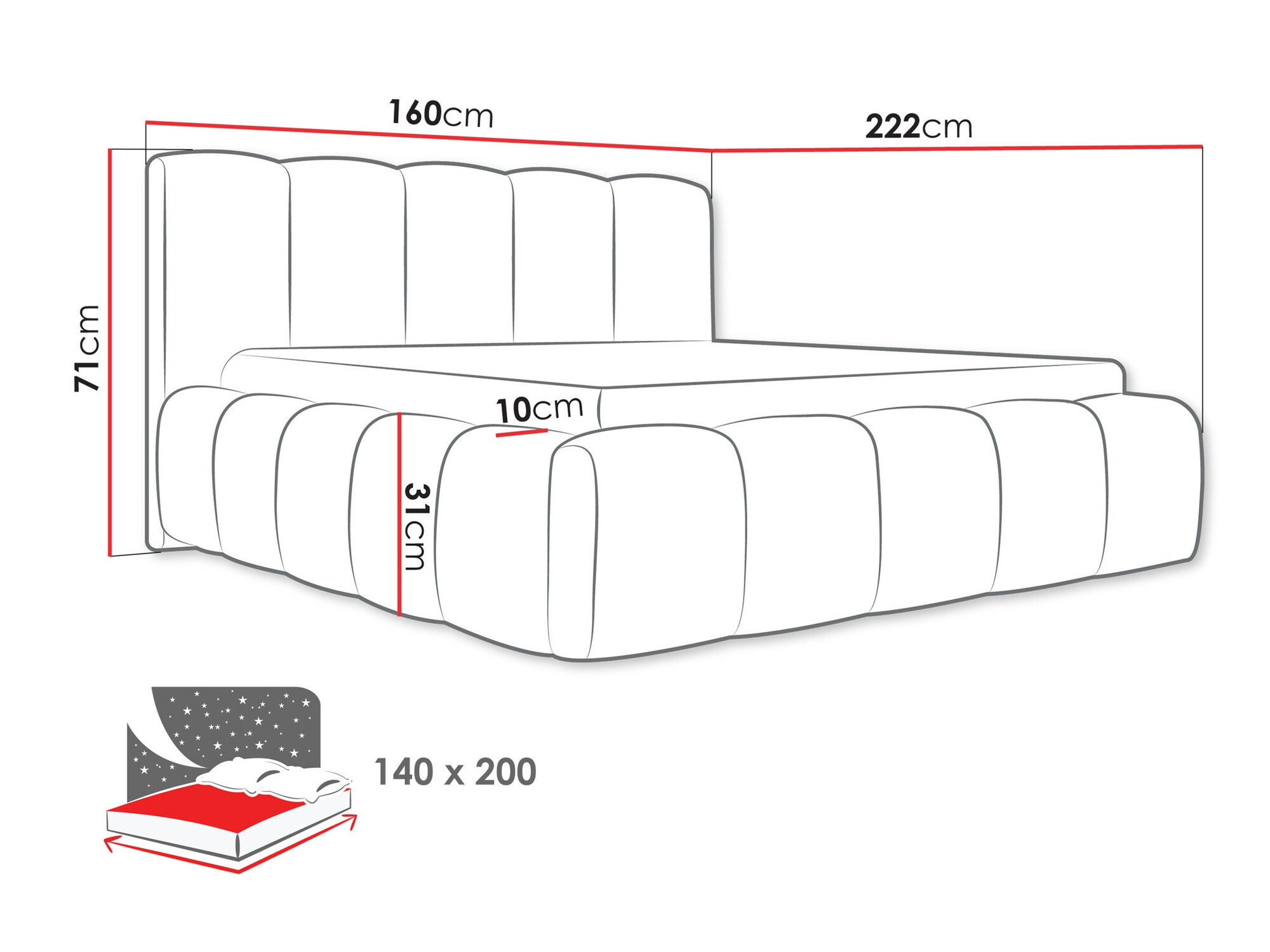 Bed TrendyNest Vulpora I (Paros 02)