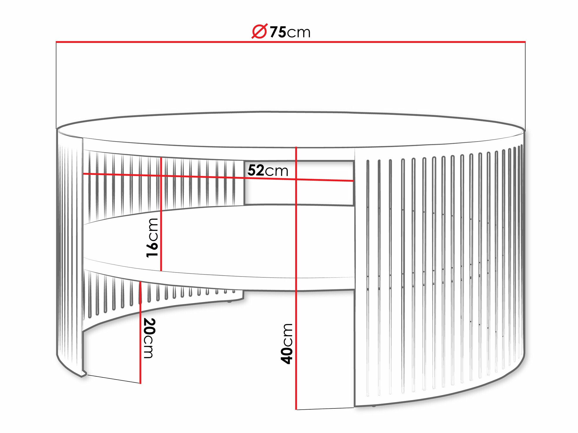 Coffee table Civer (Black + Walnut)