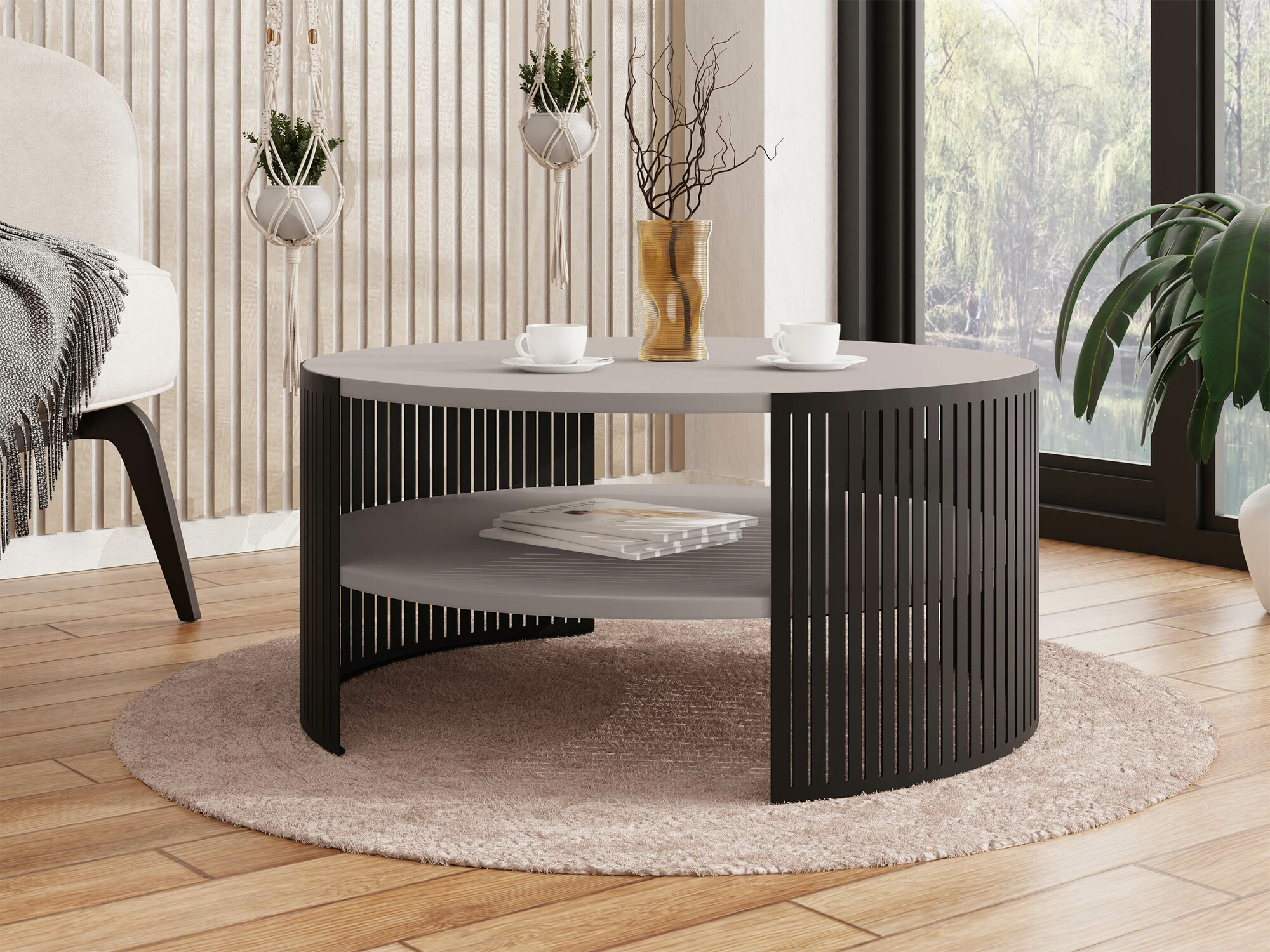 Coffee table Sordore 102 (Black + Cashmere)