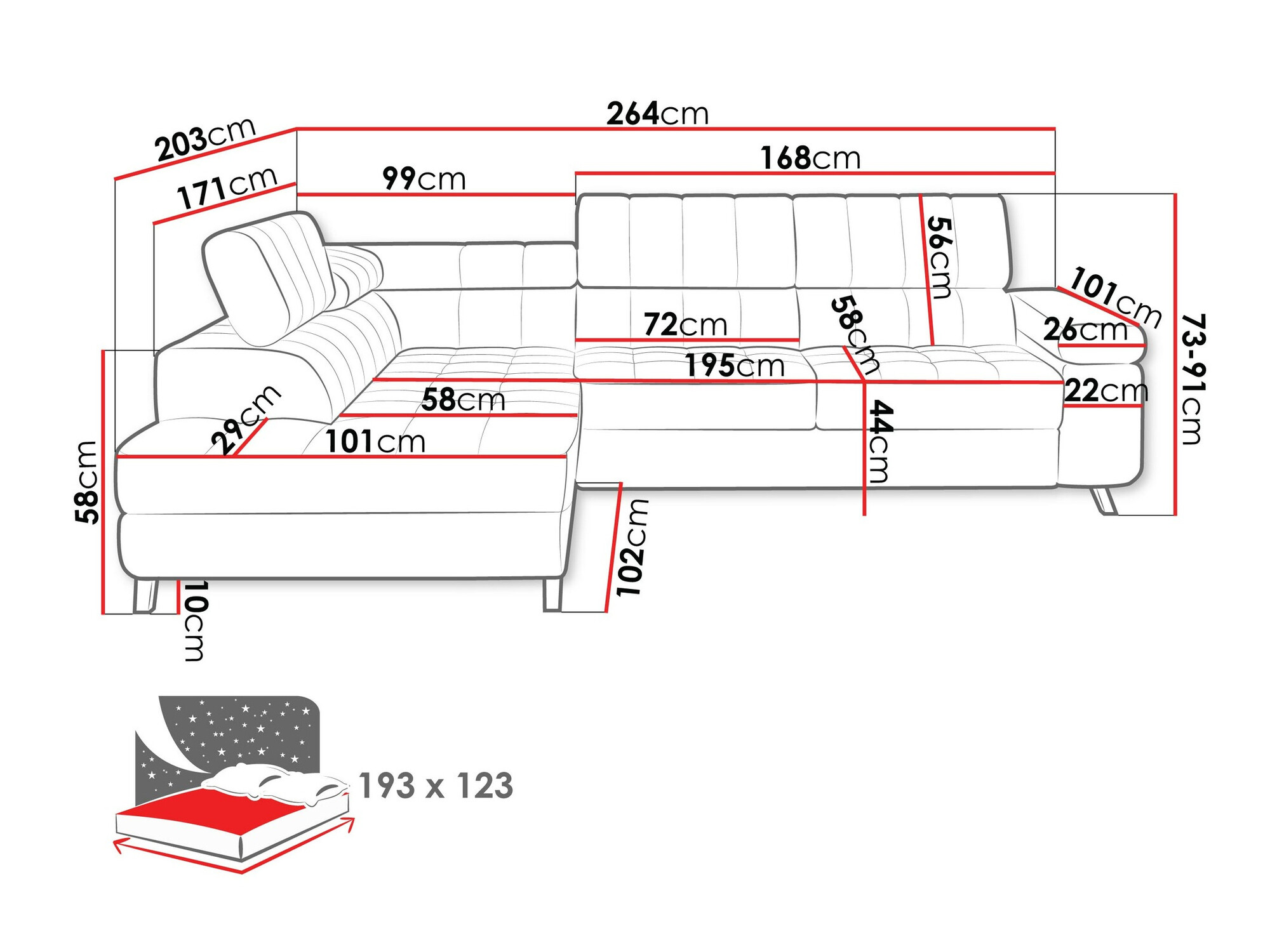 Corner sofa Comfivo 207 (Clara 215.02)