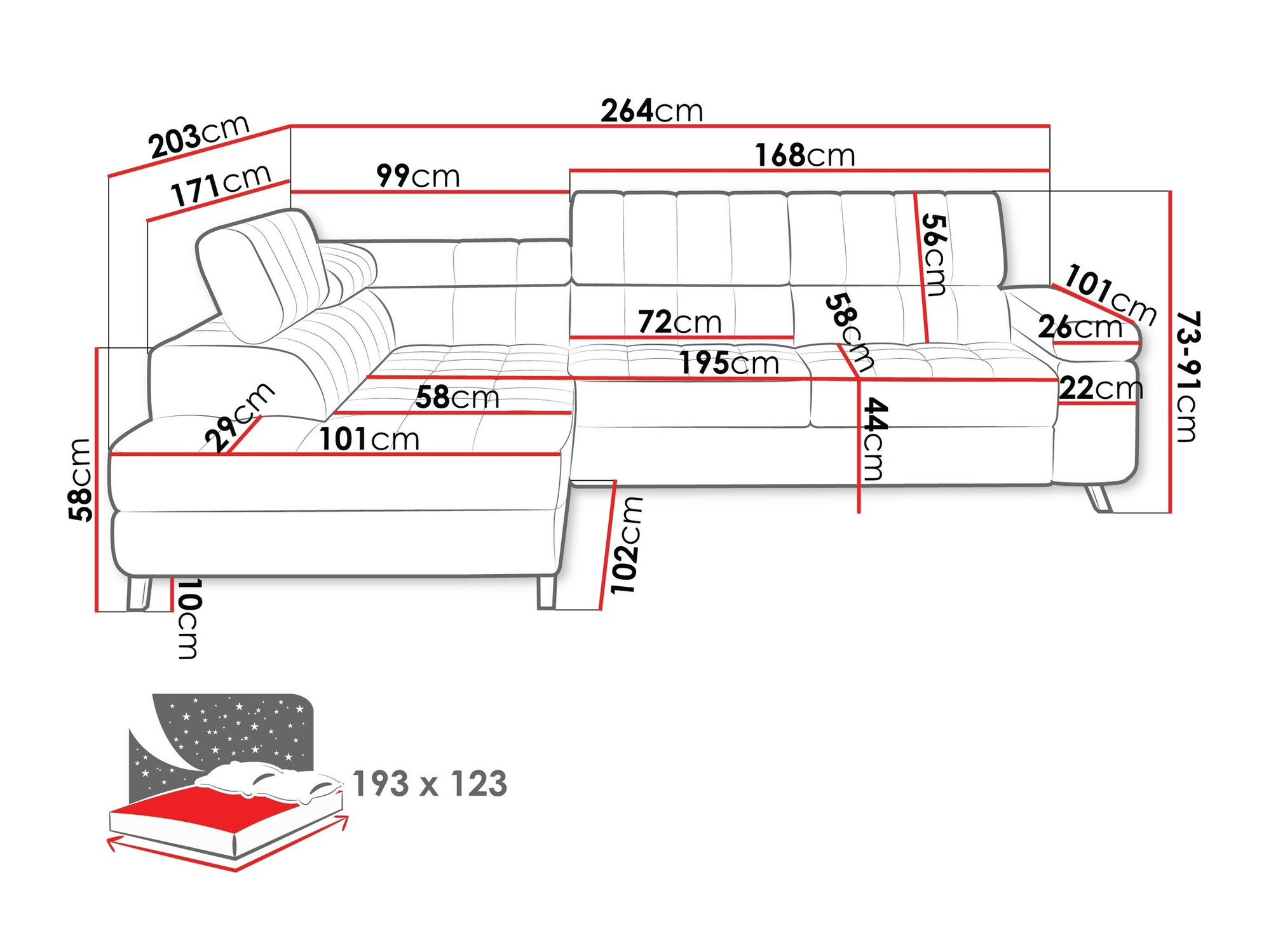 Corner sofa Comfivo Agnus (Baloo 2074)