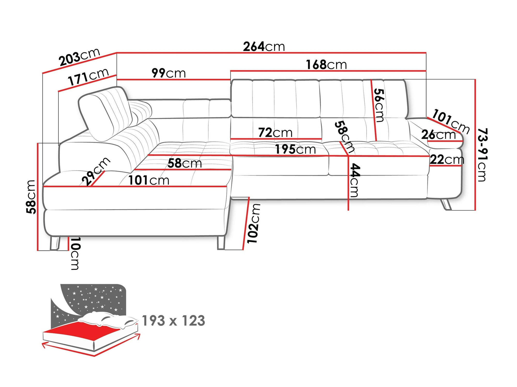 Corner sofa Comfivo Agnus (Boucle Abriamo 10)