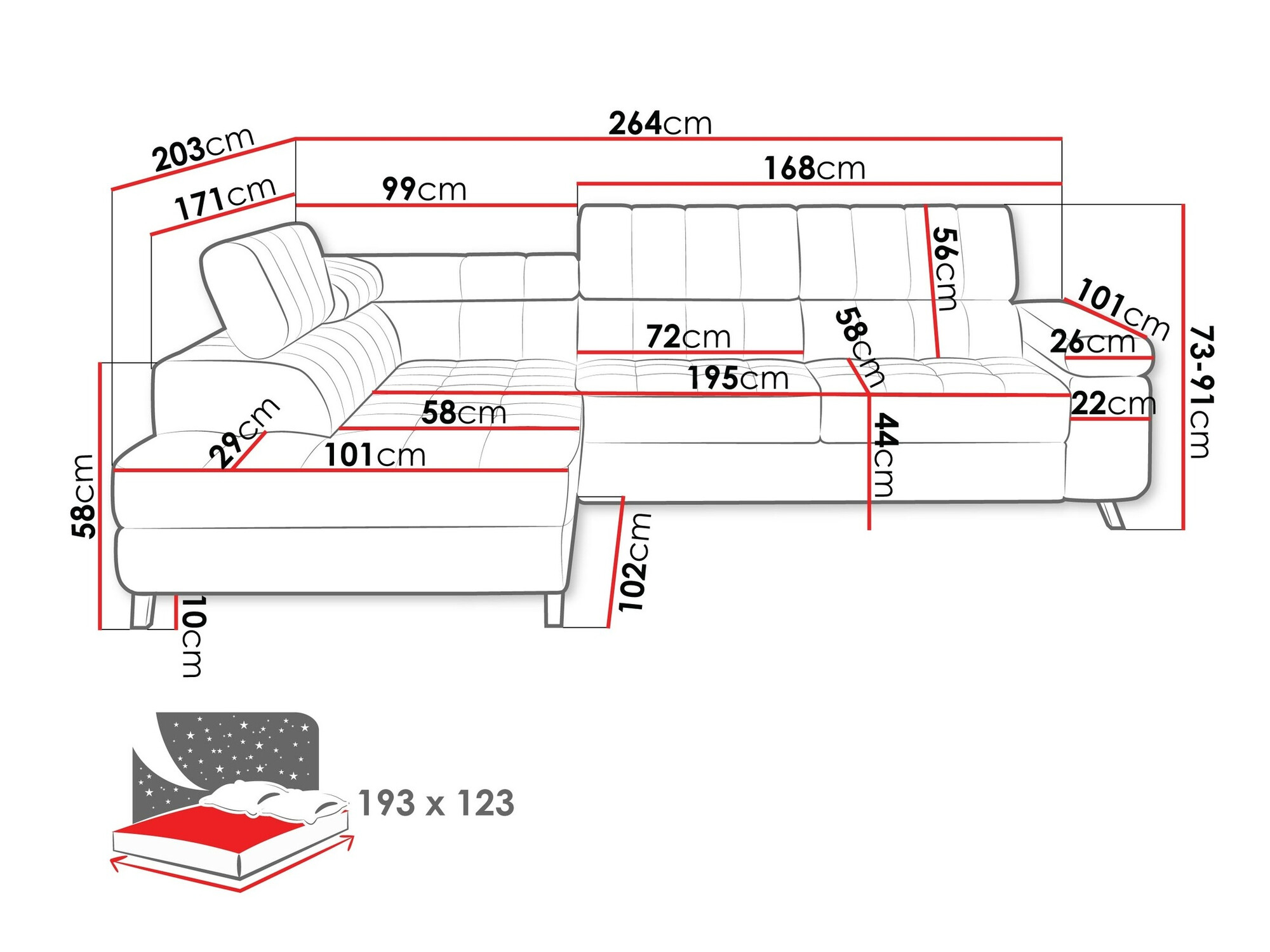 Corner sofa Comfivo Agnus (Boucle Abriamo 10)