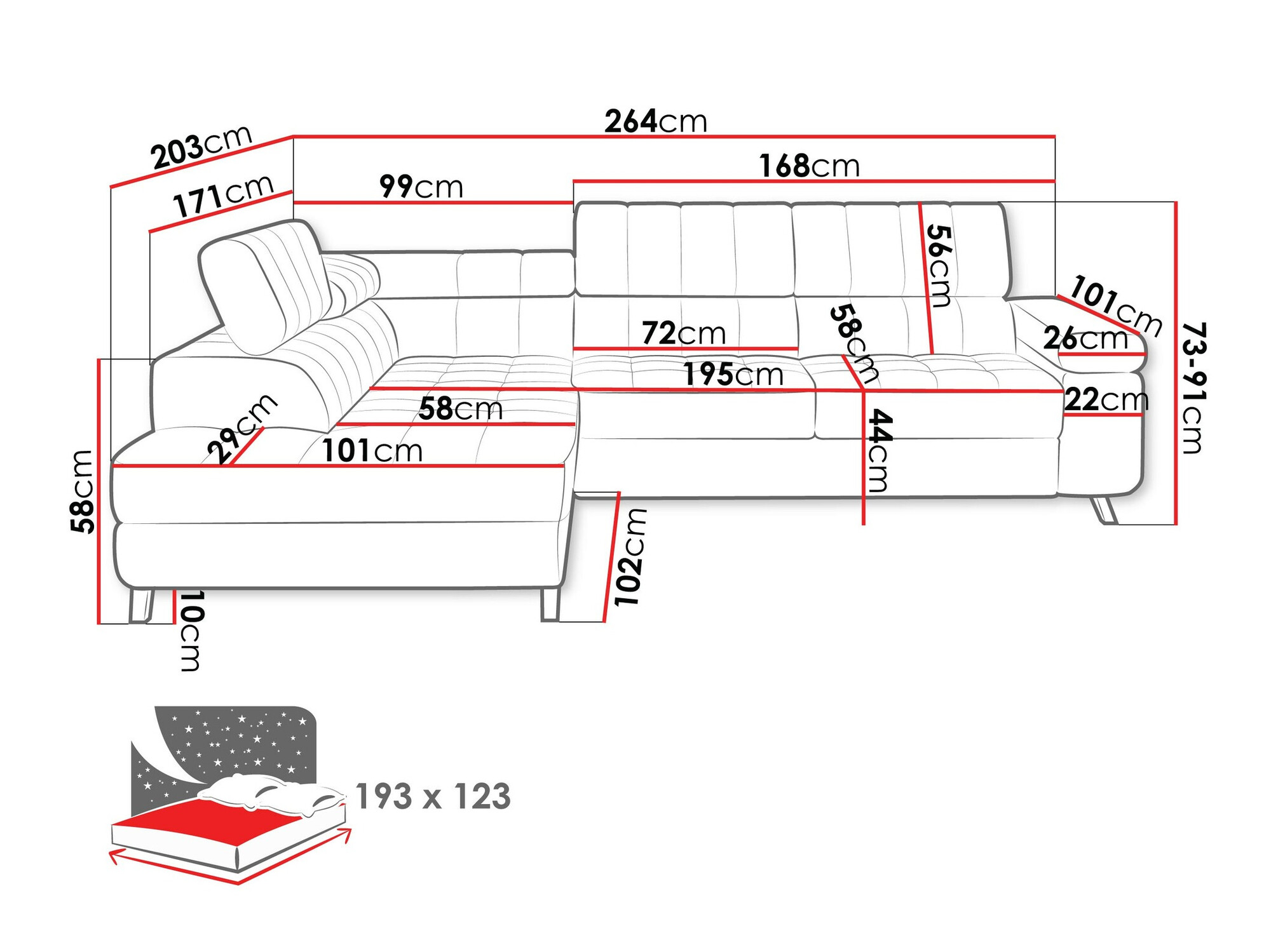 Corner sofa Comfivo Agnus (Coral 45)
