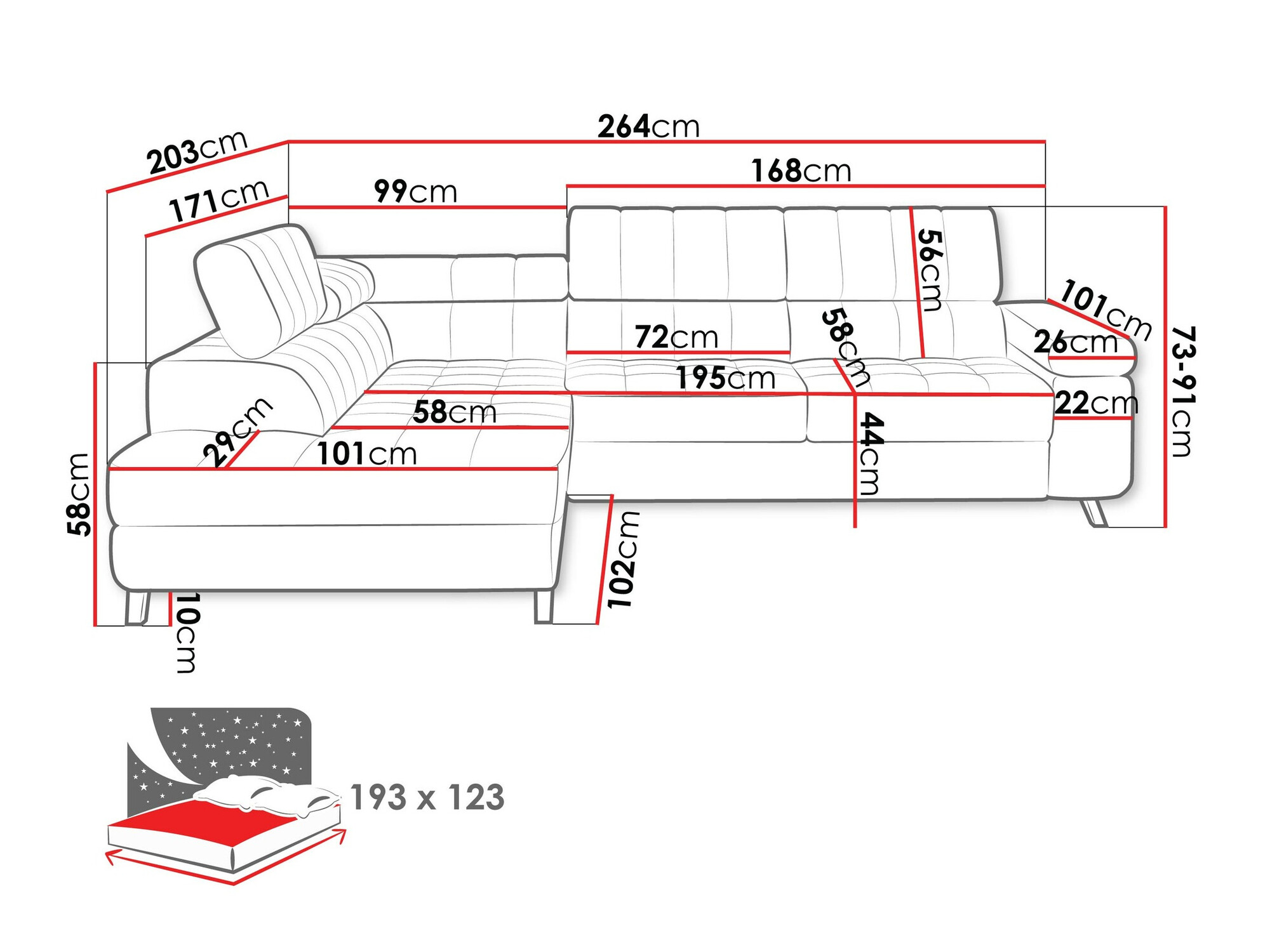 Corner sofa Comfivo Agnus (Coral 65)