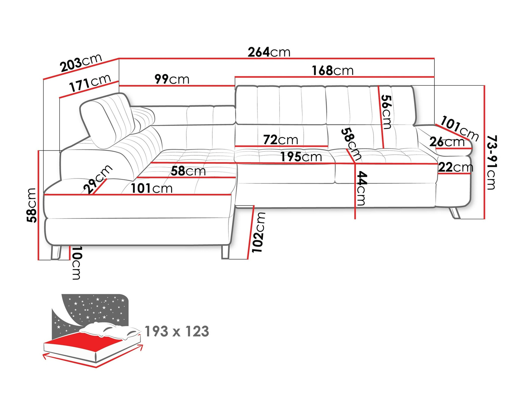 Corner sofa Comfivo Agnus (Fresh 13)