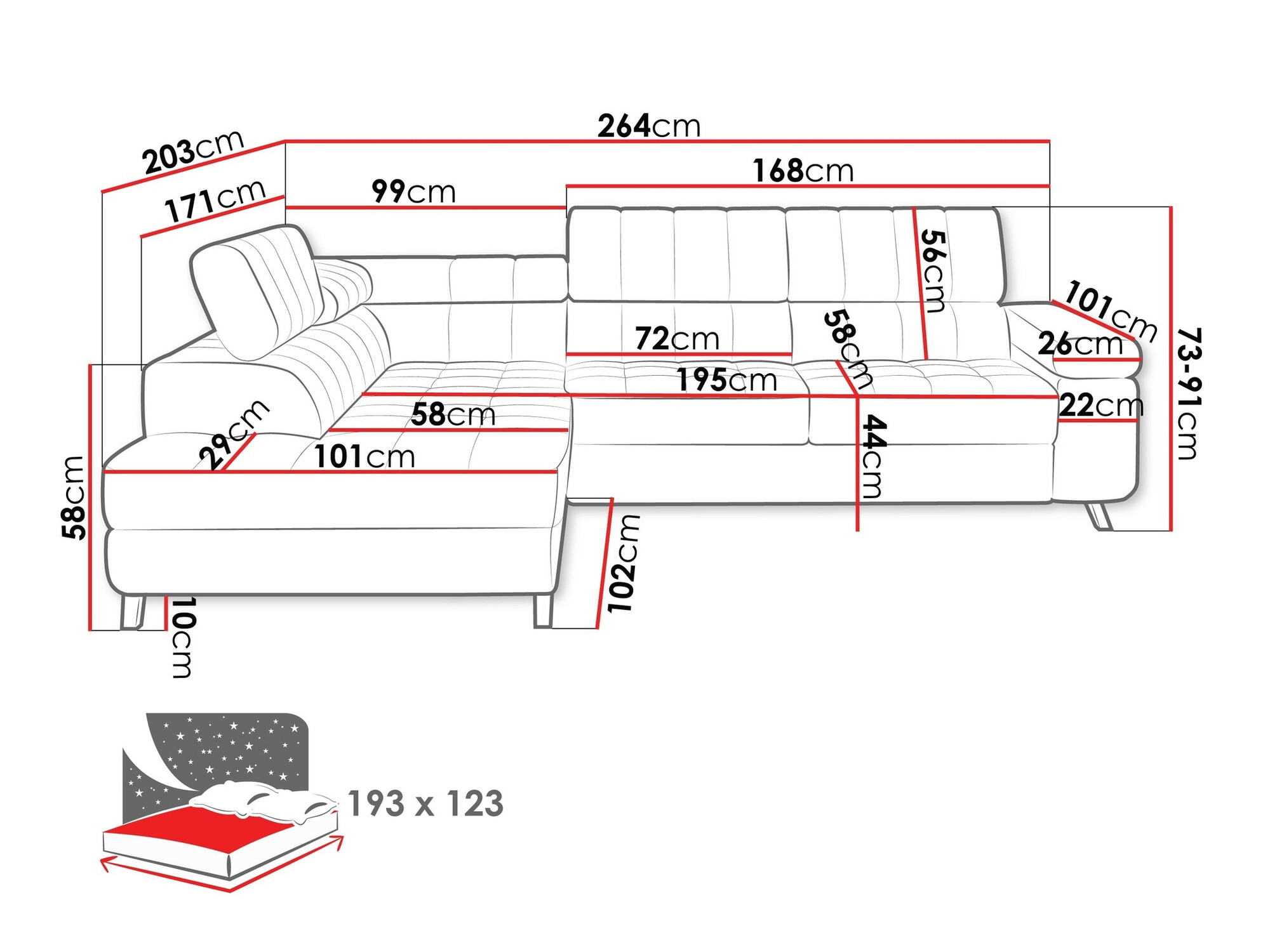 Corner sofa Comfivo Agnus (Magic Velvet 2227)