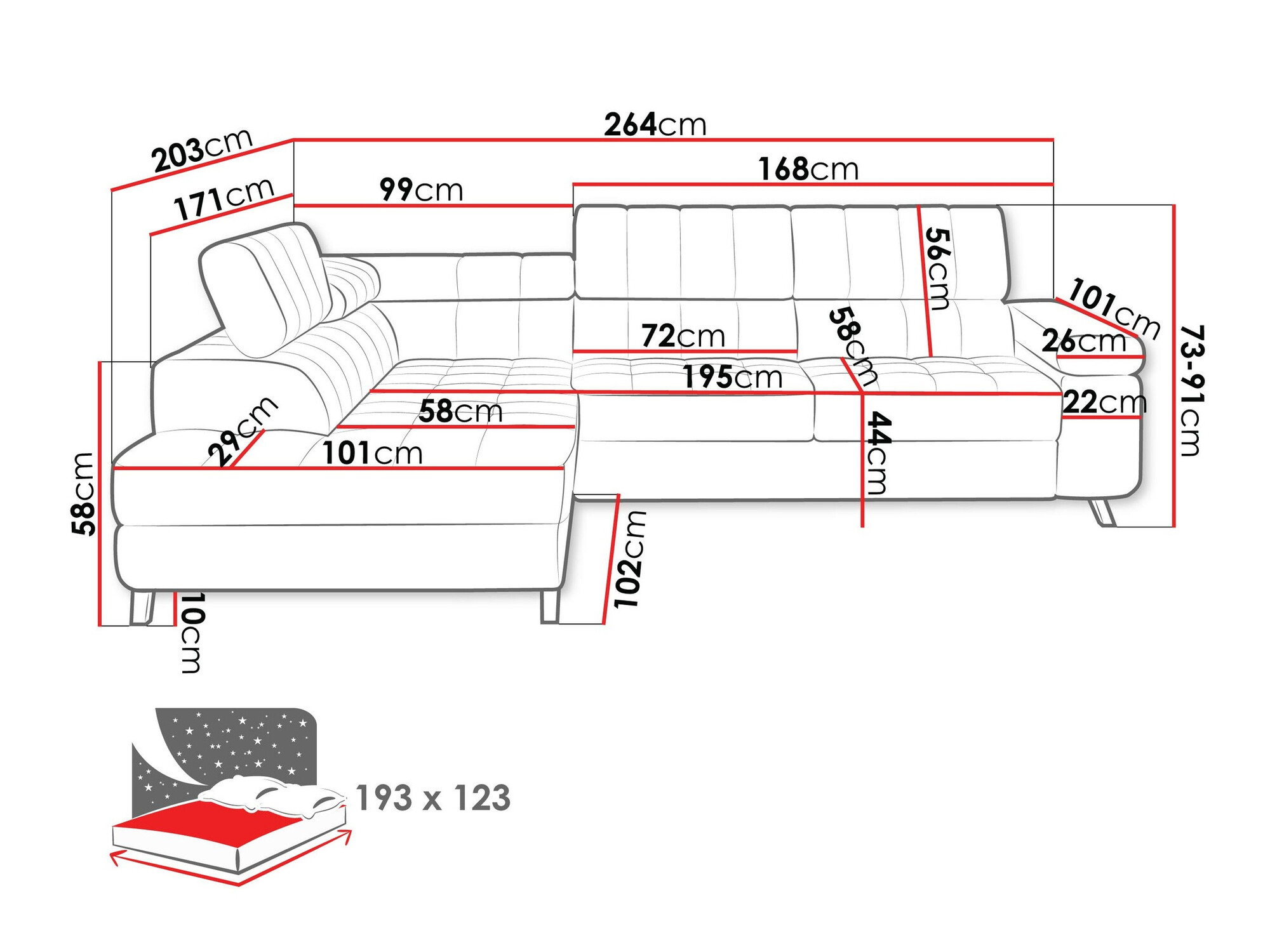 Corner sofa Comfivo Agnus (Matana 17)