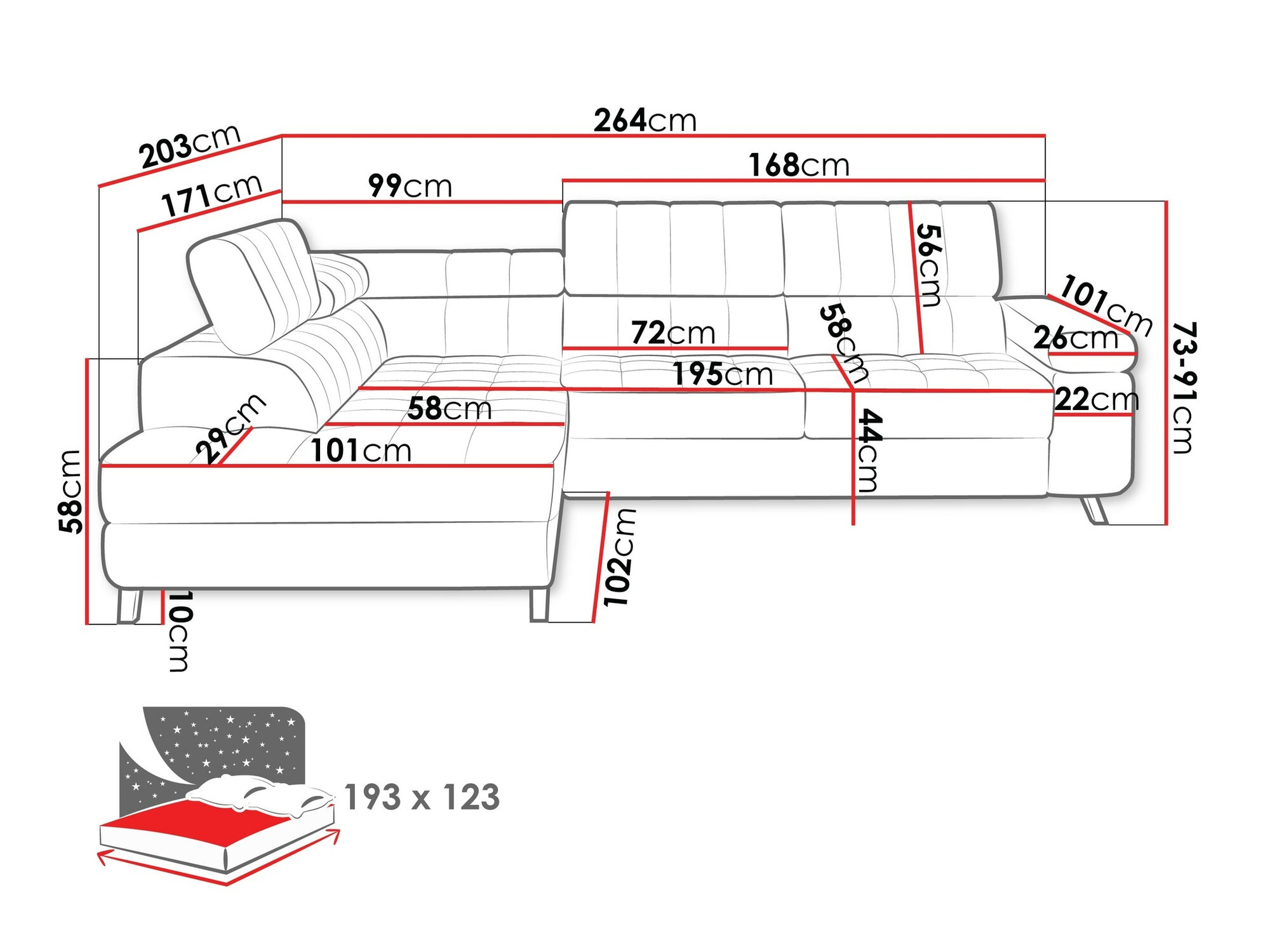 Corner sofa Comfivo Agnus (Sorriso 22)