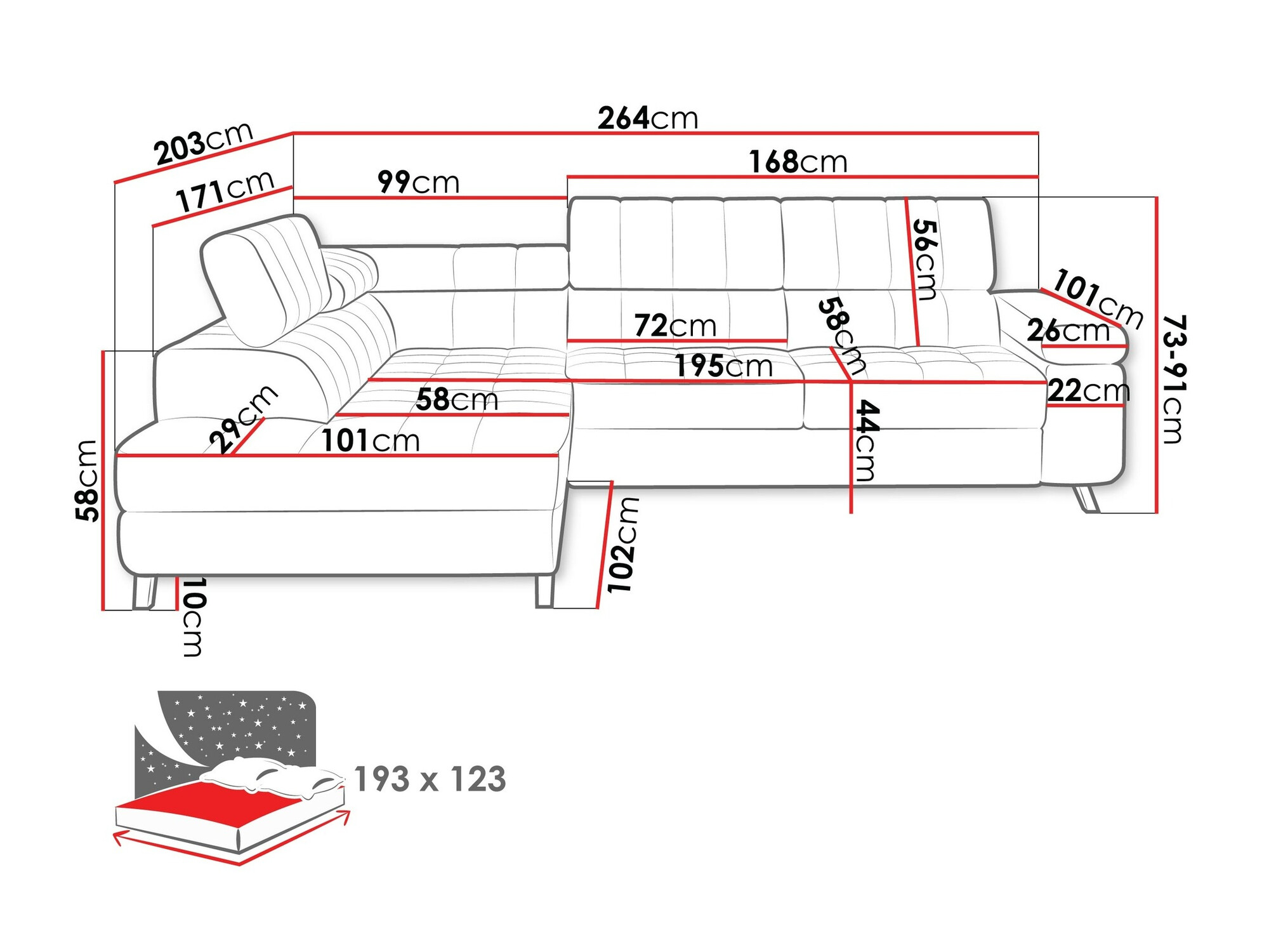 Corner sofa Comfivo Agnus (Velo 633)