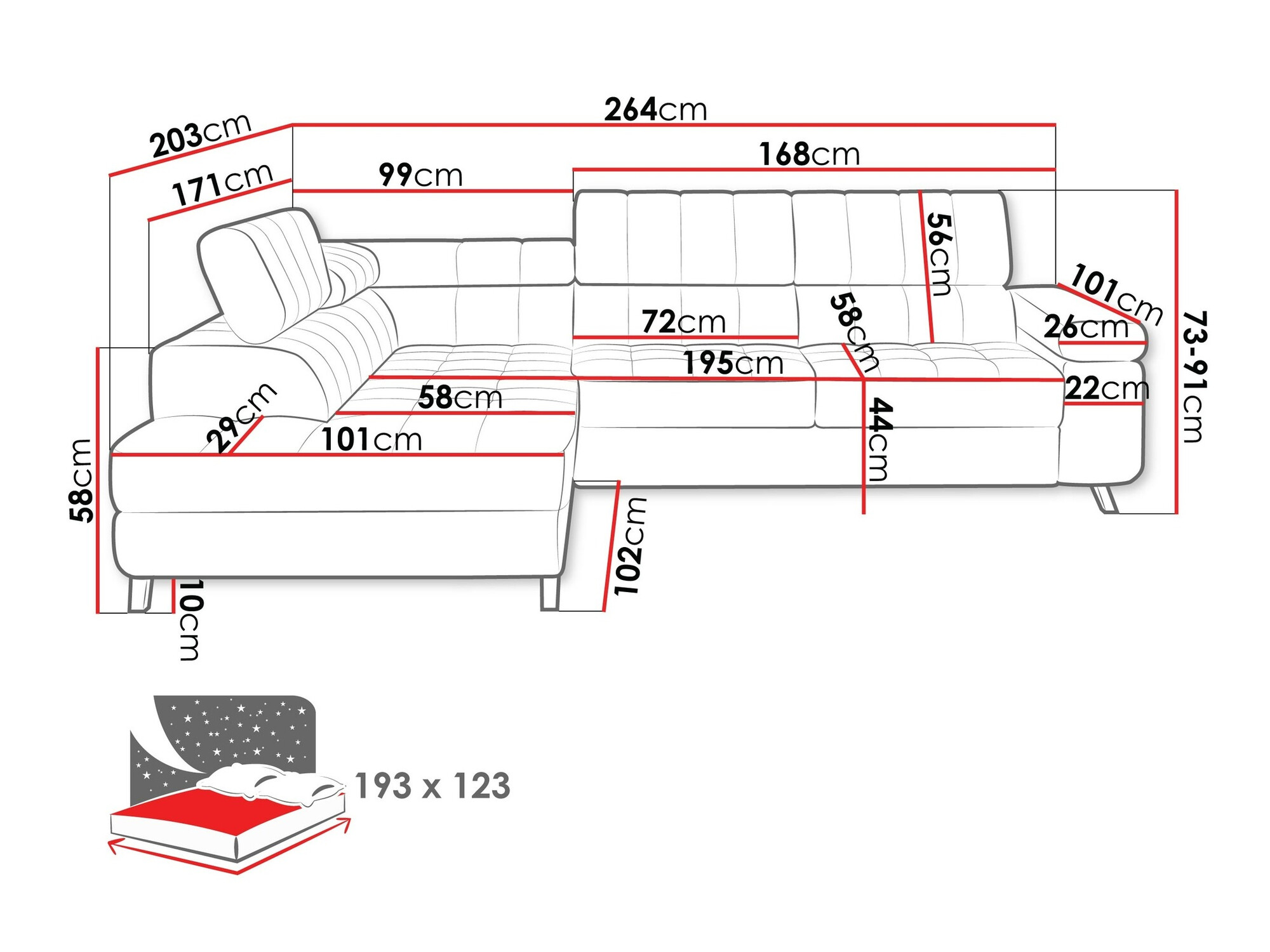 Corner sofa Comfivo Agnus (Venus Velvet 2926)