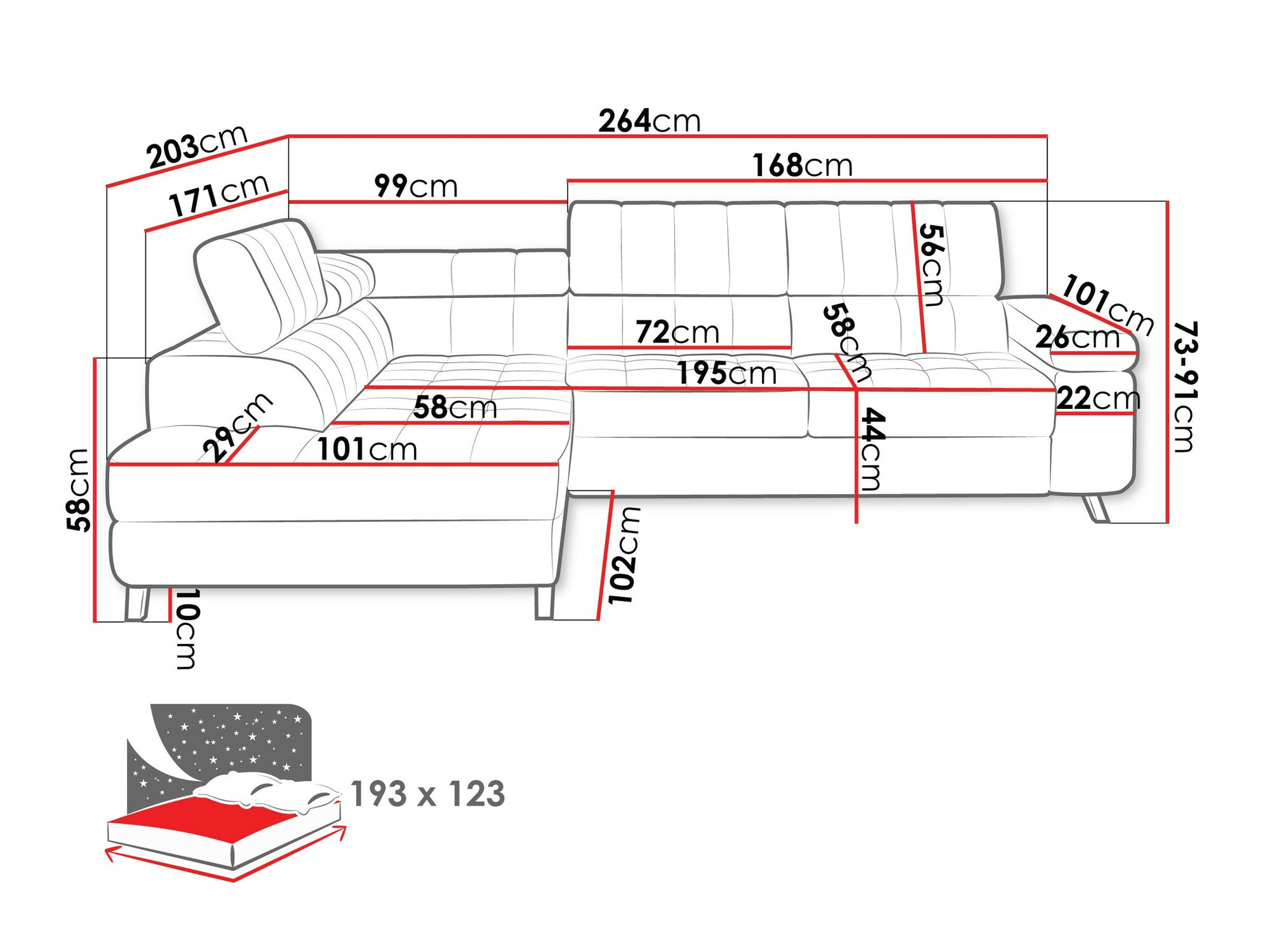 Corner sofa Comfivo Agnus (Wave 05)