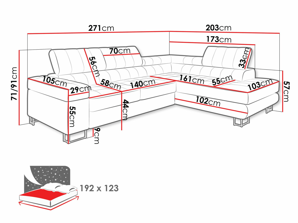Corner sofa Comfivo 232 (Fresh 11)