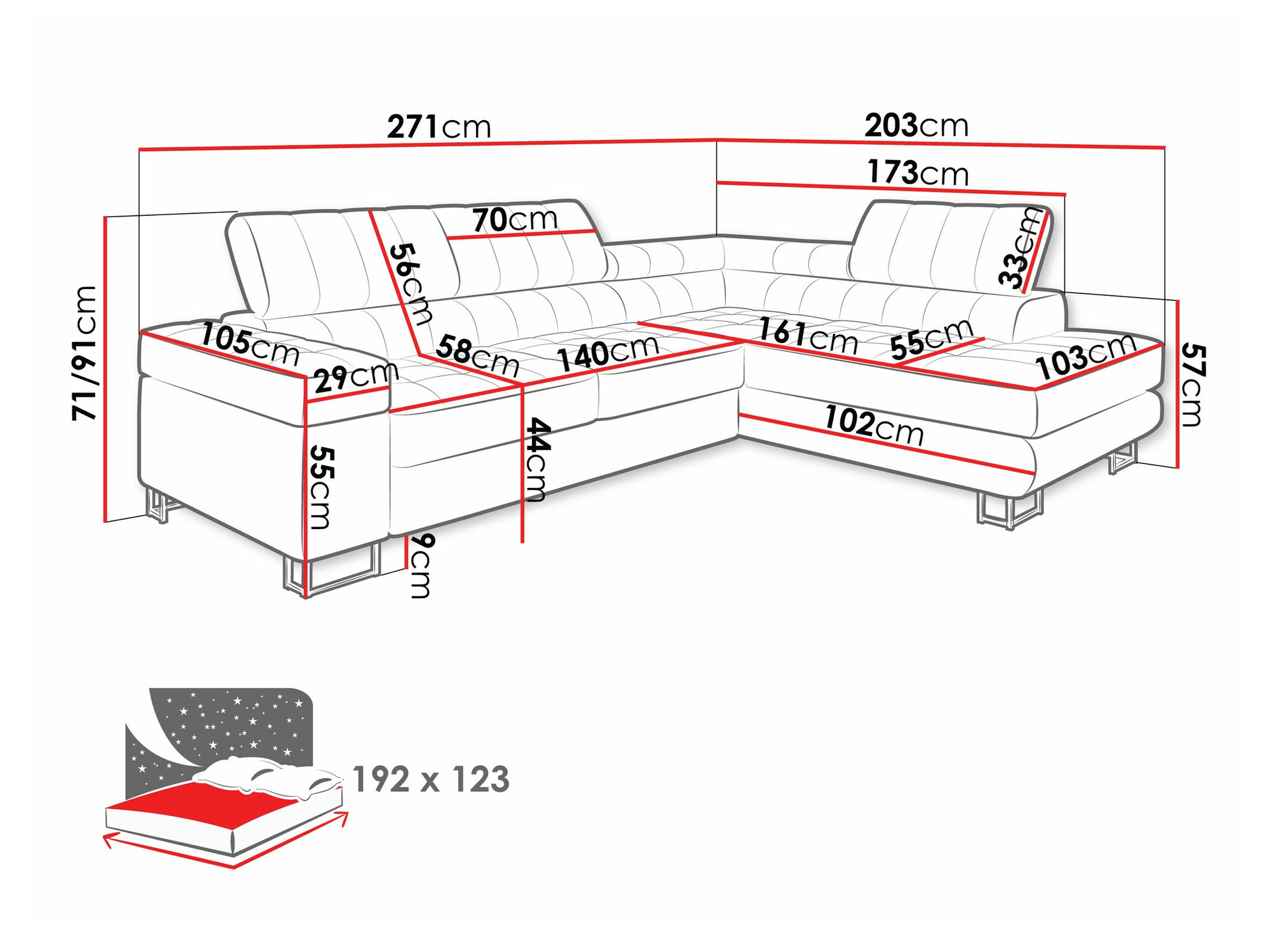 Corner sofa Comfivo Anima (Clara 215.02)