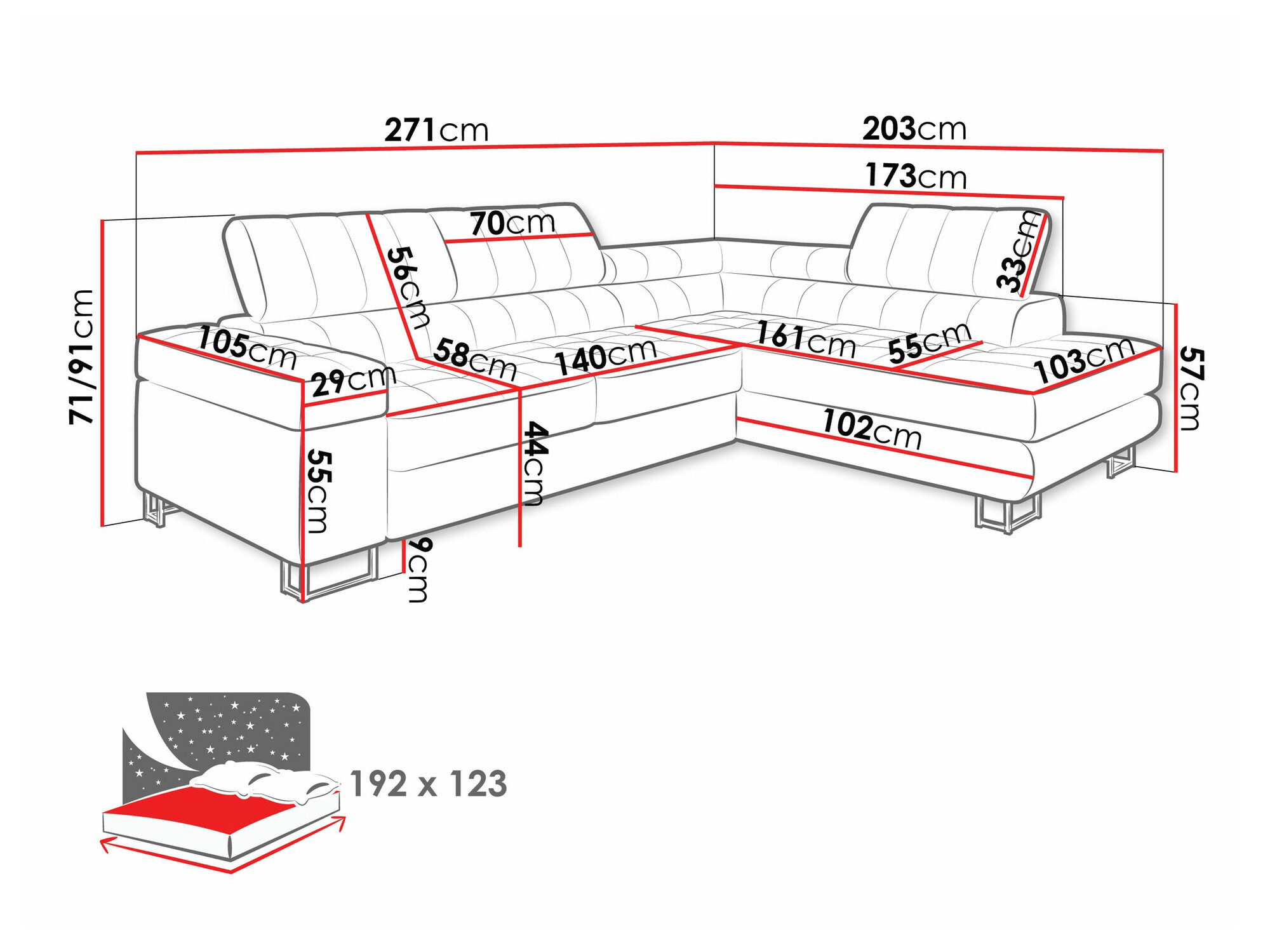 Corner sofa Comfivo Anima (Clara 215.02)