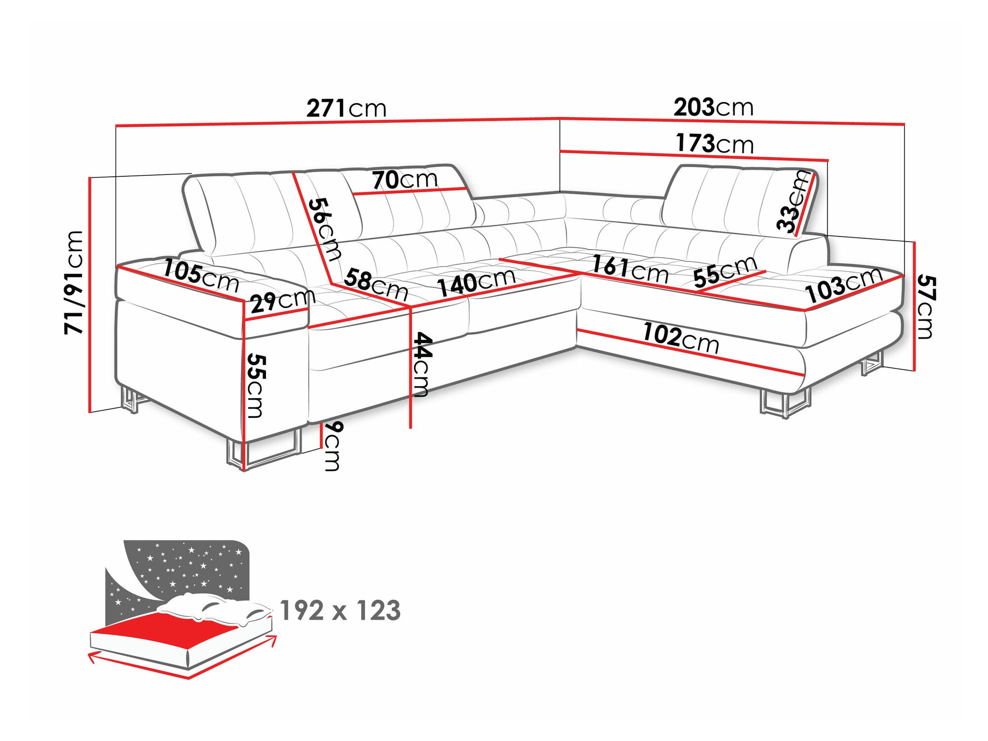Corner sofa Comfivo Anima (Coral 65)