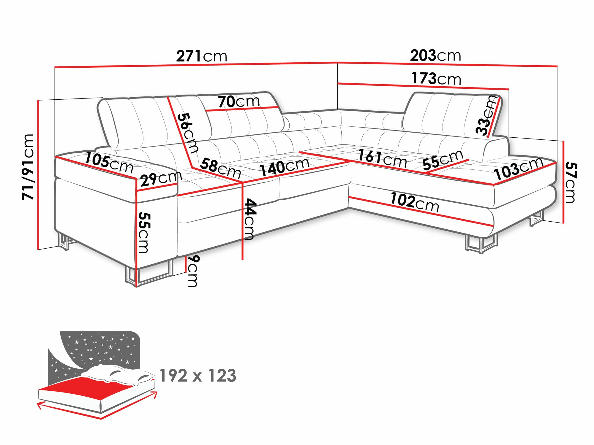 Corner sofa Comfivo Anima (Fresh 11)