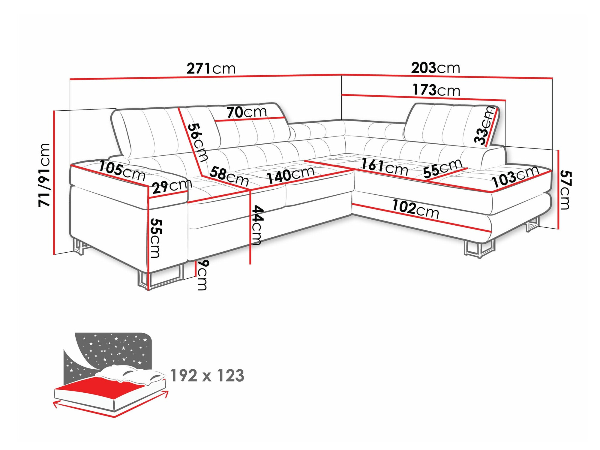 Corner sofa Comfivo Anima (Magic Velvet 2217)