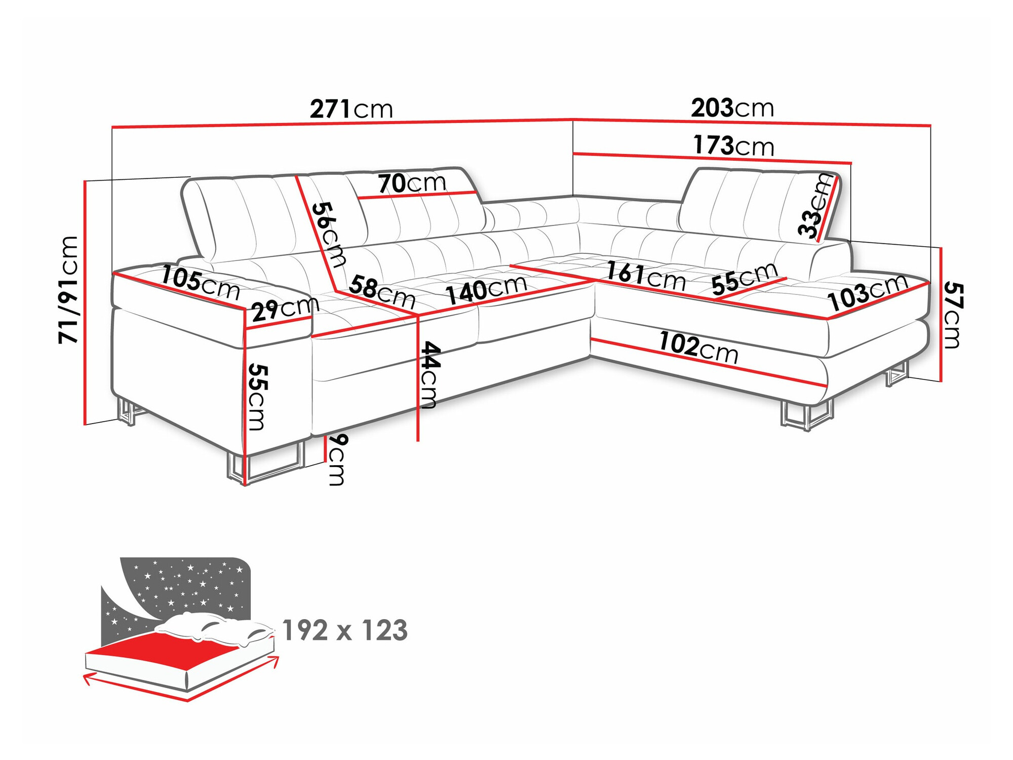 Corner sofa Comfivo Anima (Matana 17)