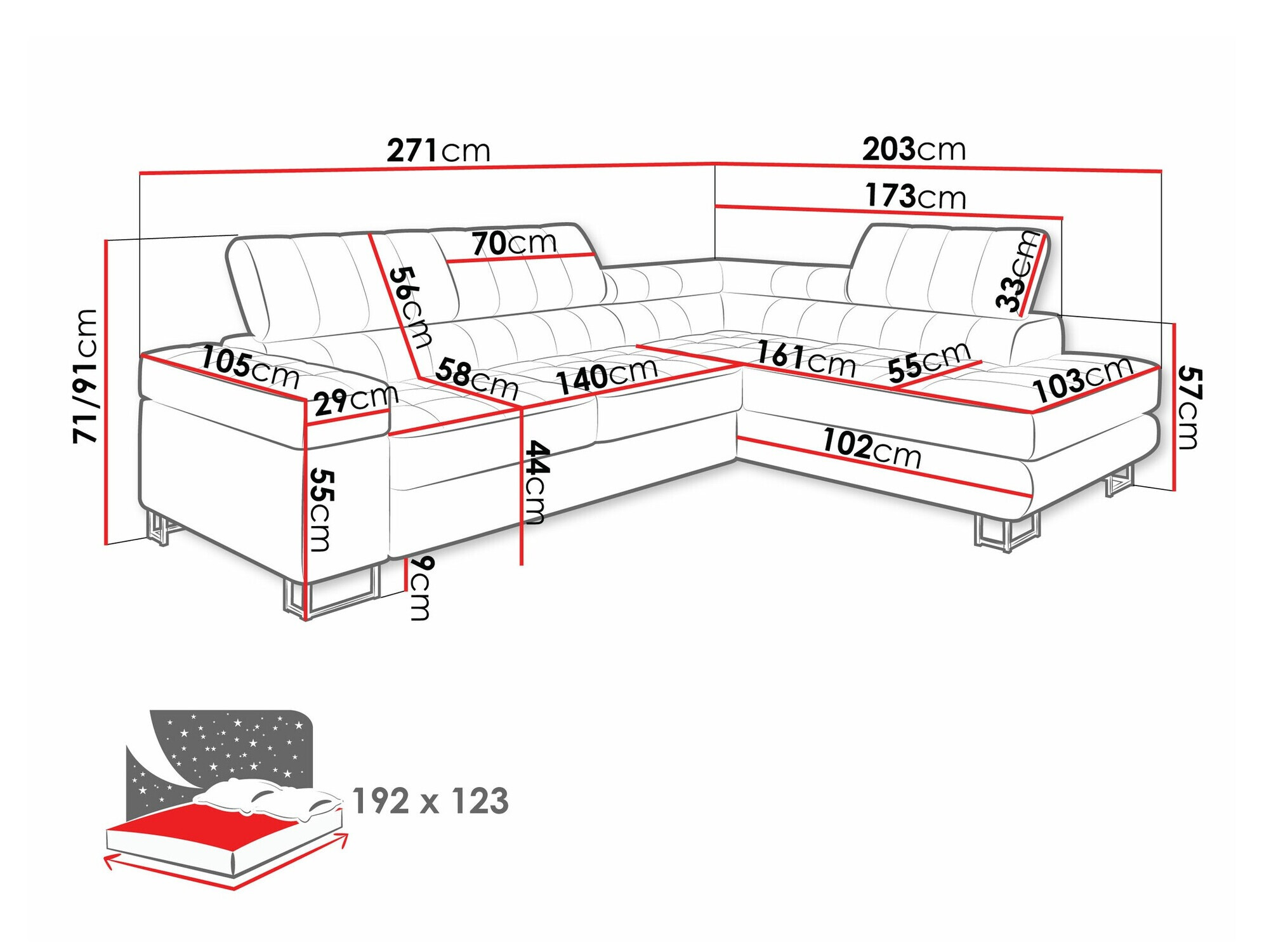 Corner sofa Comfivo Anima (Wave 05)