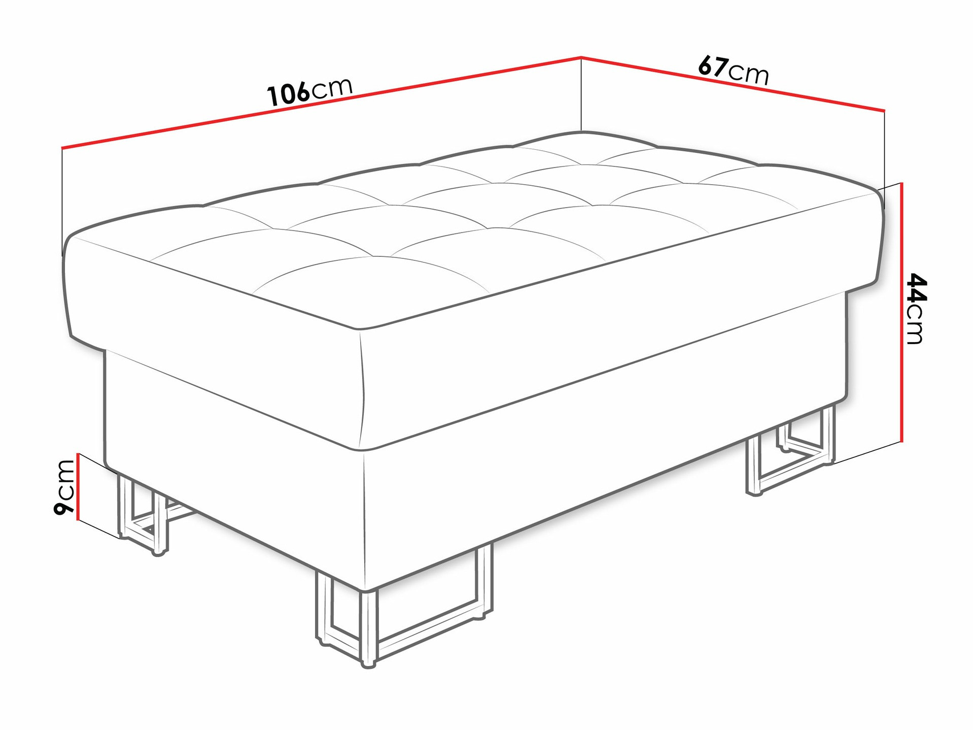 Upholstered bench Comfivo Anima (Coral 65)