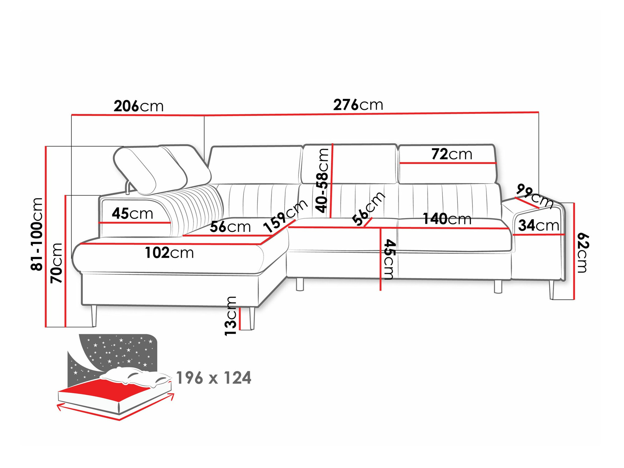 Corner sofa Comfivo Universum (Clara 215.03)