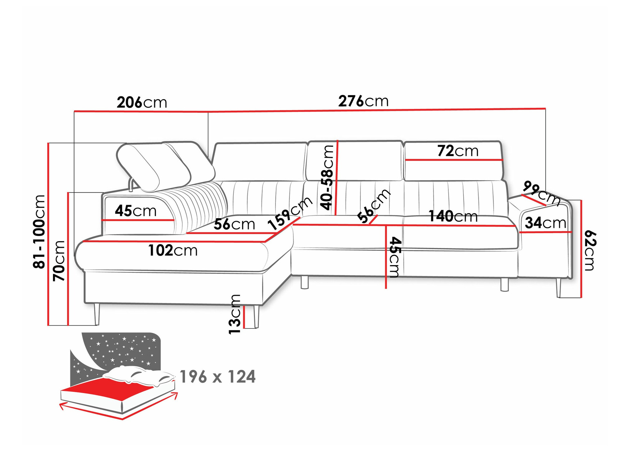 Corner sofa Comfivo Universum (Clara 215.03)