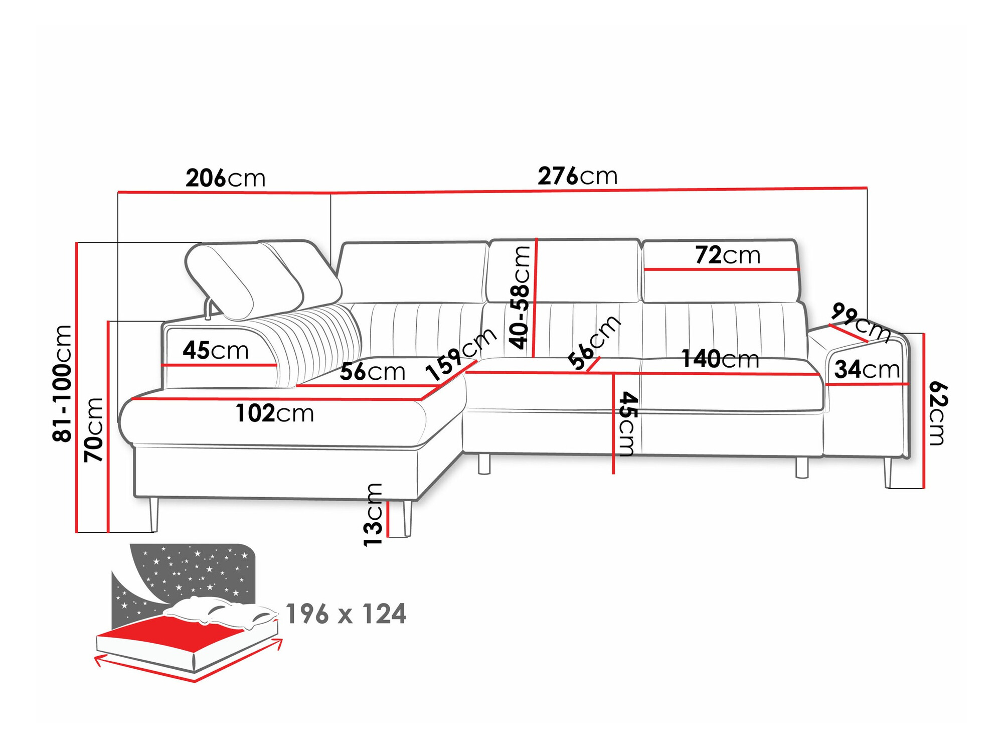 Corner sofa Comfivo Universum (Coral 65)