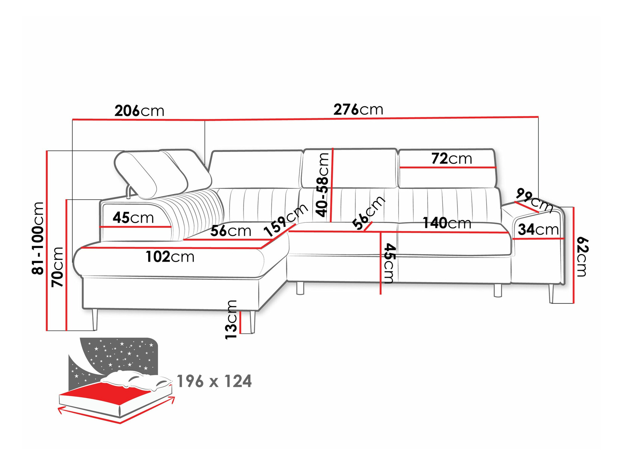 Corner sofa Comfivo Universum (Coral 75)