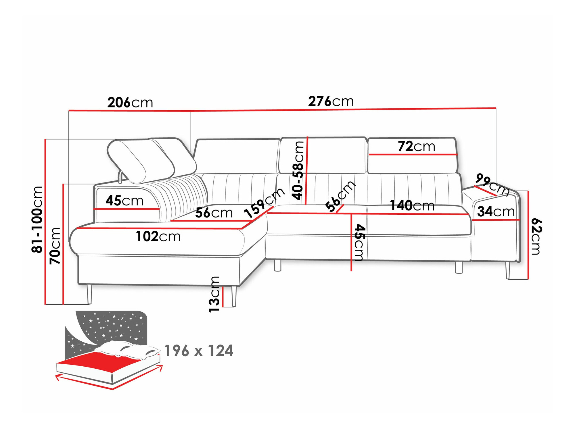 Corner sofa Comfivo Universum (Coral 75)