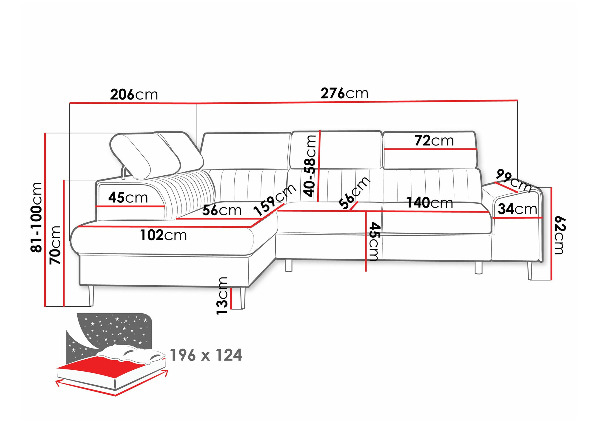 Corner sofa Comfivo Universum (Flow 06)