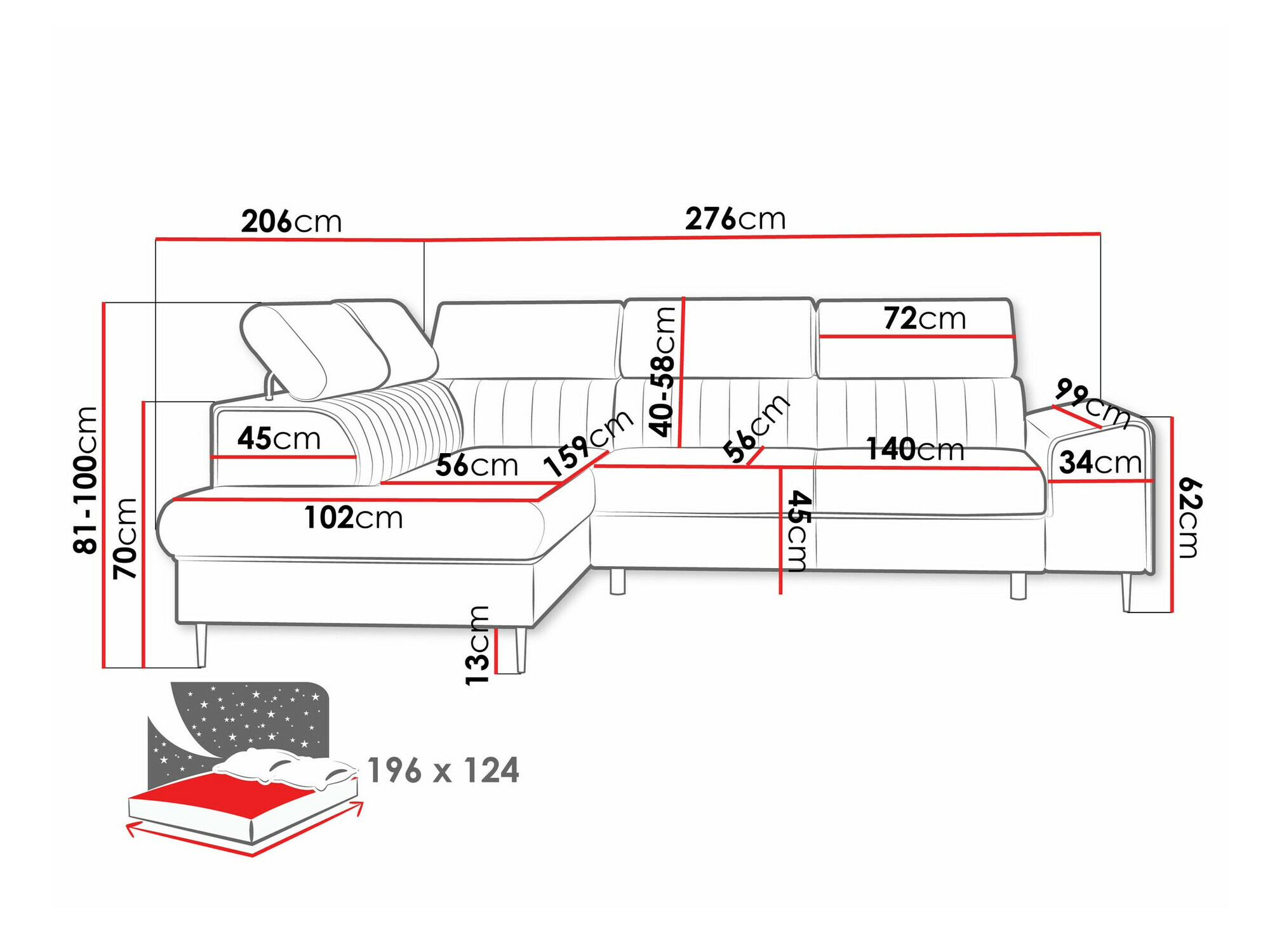 Corner sofa Comfivo Universum (Flow 06)