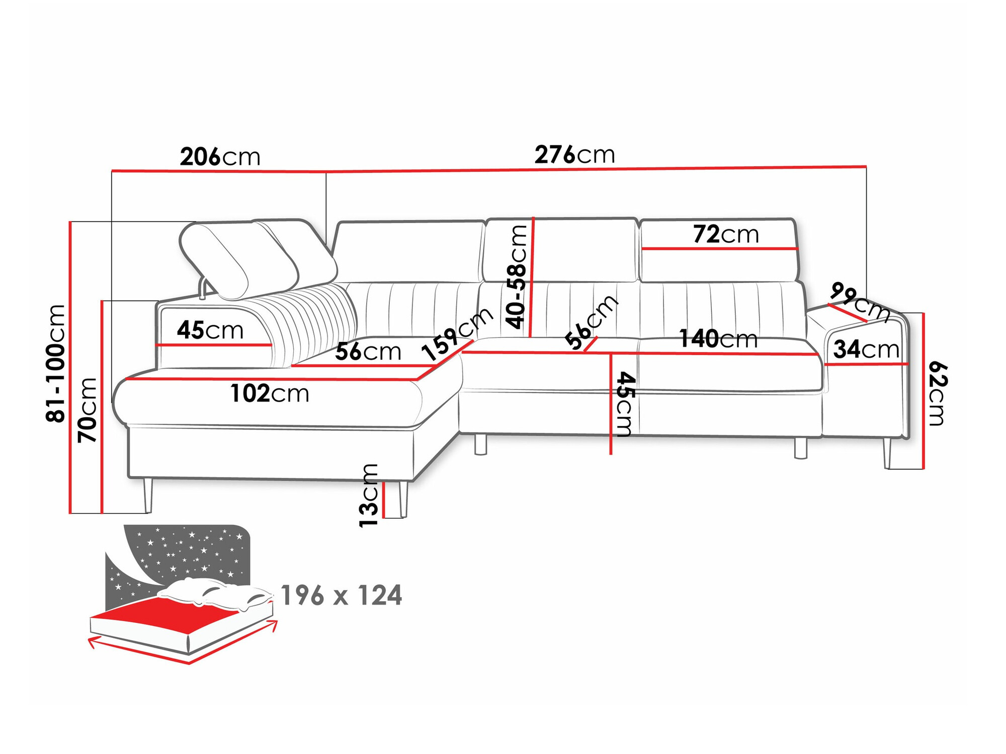 Corner sofa Comfivo Universum (Flow 09)