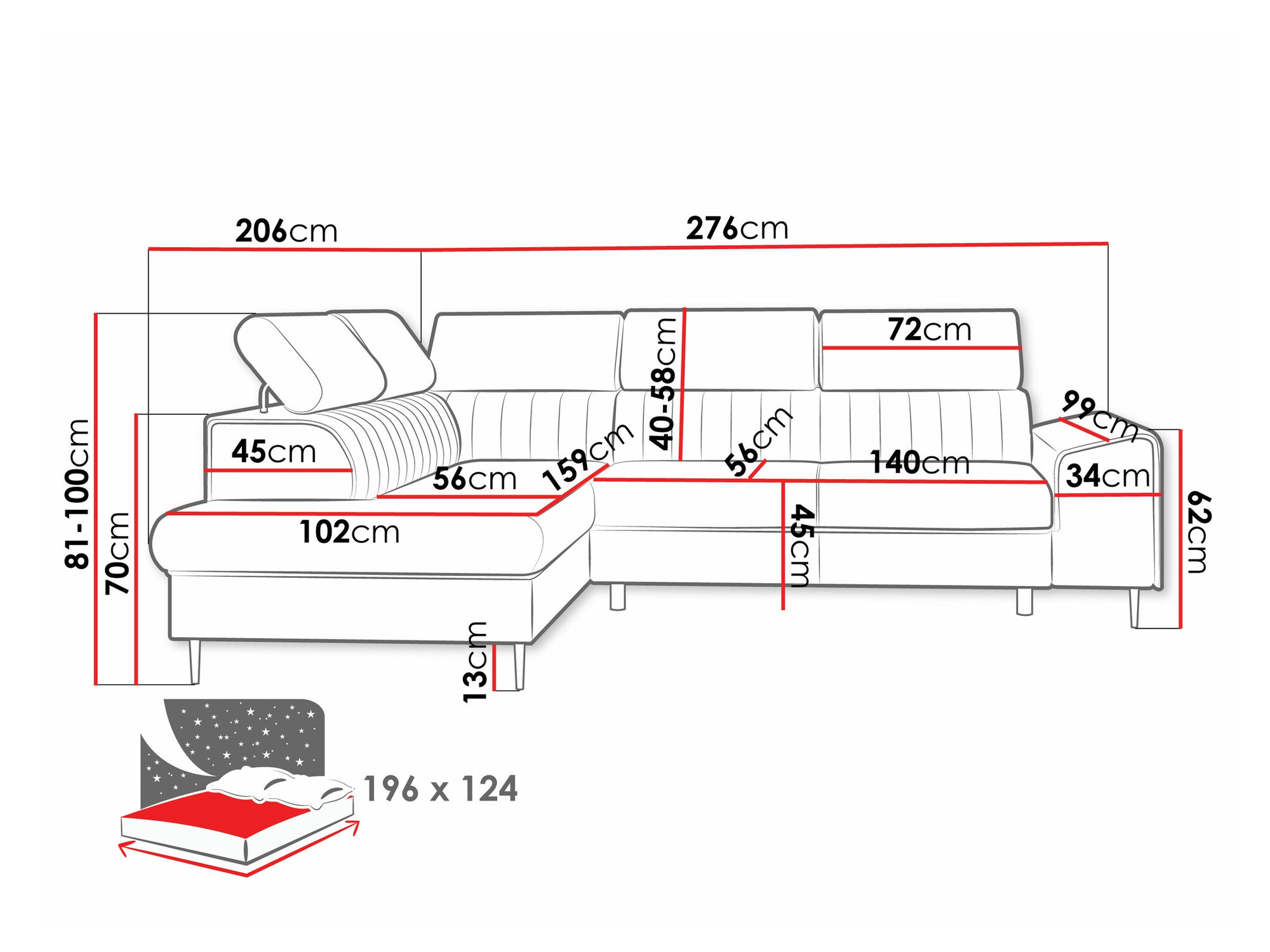 Corner sofa Comfivo Universum (Kronos 09)