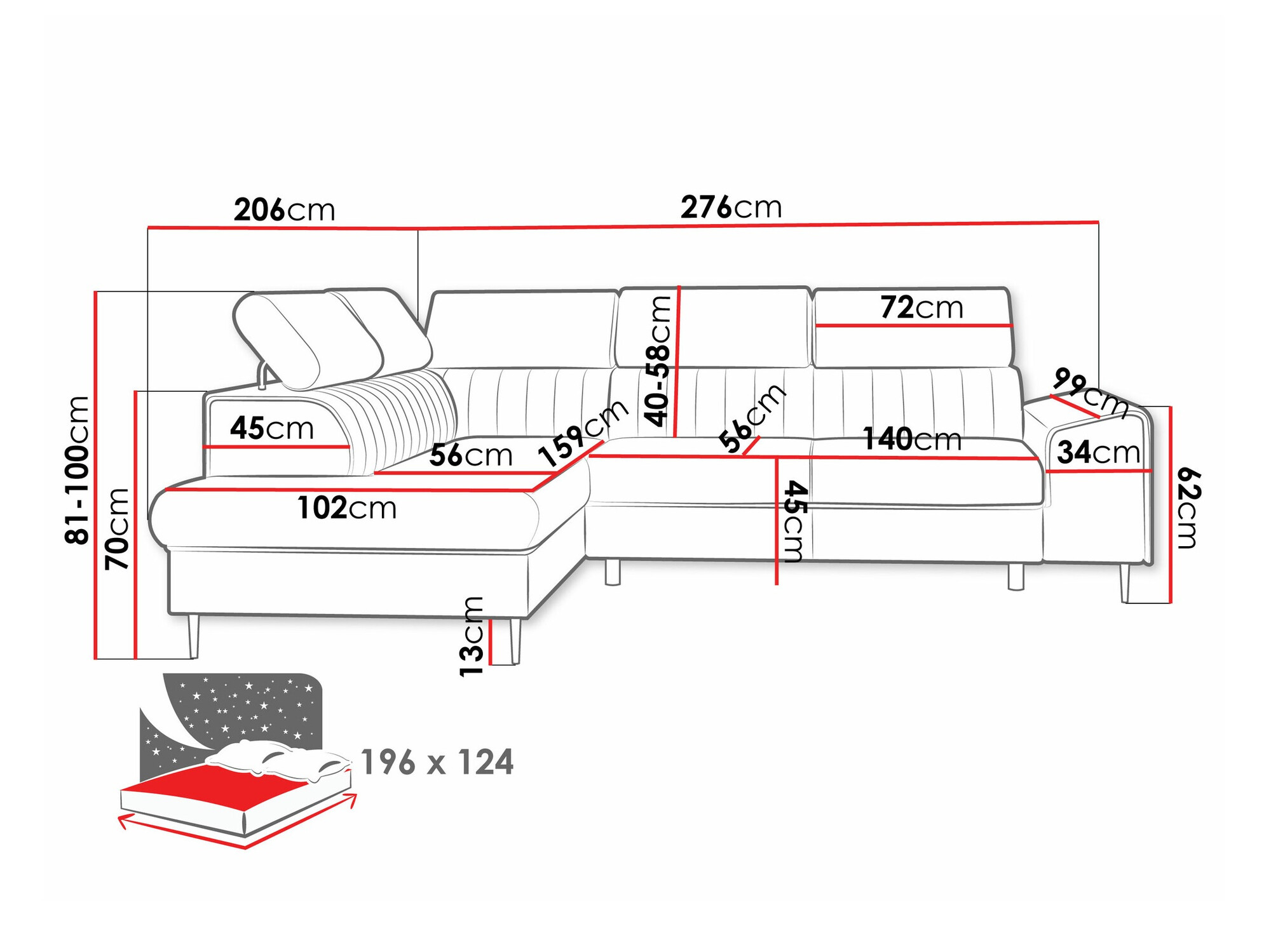 Corner sofa Comfivo Universum (Magic Velvet 2219)