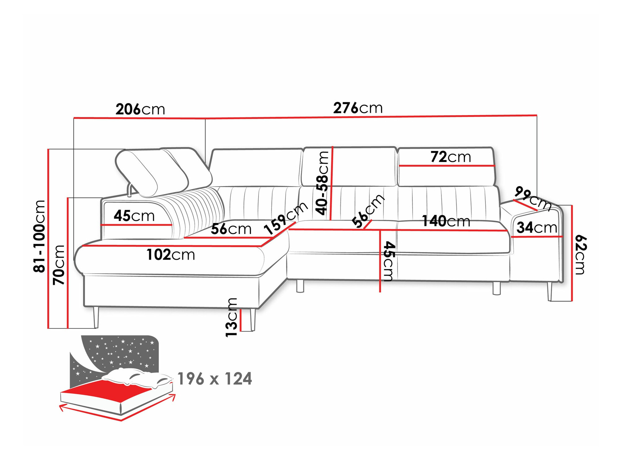 Corner sofa Comfivo Universum (Magic Velvet 2225)