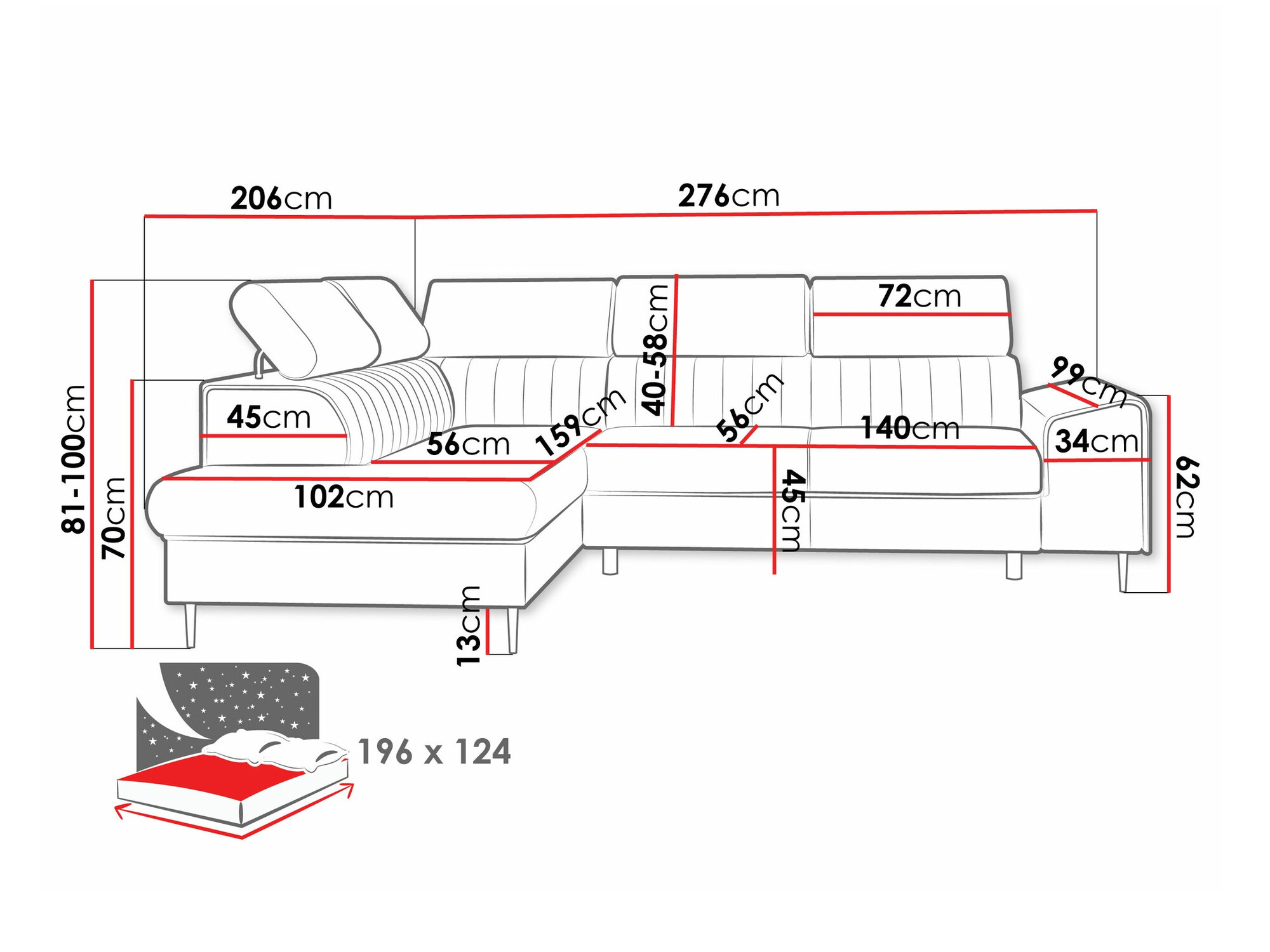 Corner sofa Comfivo Universum (Magic Velvet 2225)