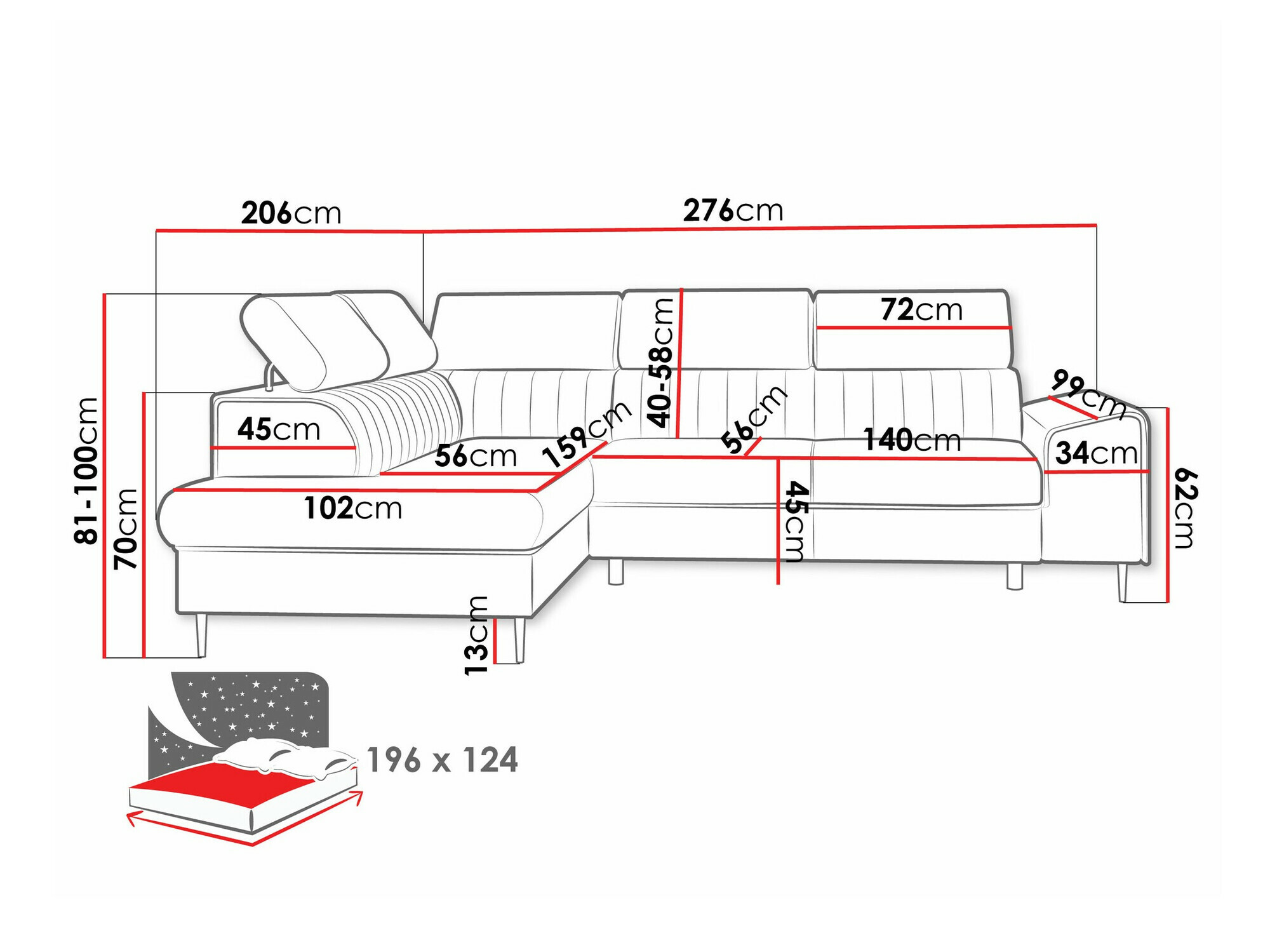 Corner sofa Comfivo Universum (Soul 17)
