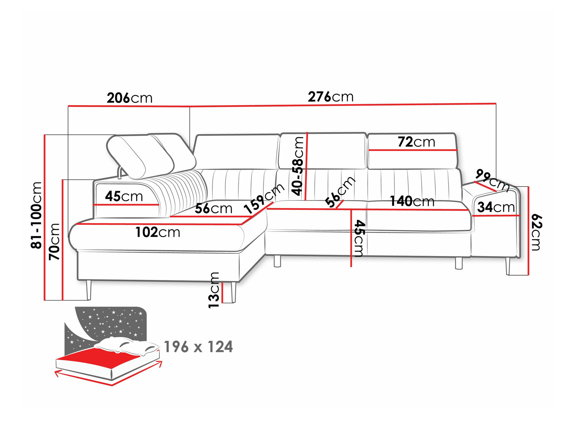 Corner sofa Comfivo Universum (Wave 05)