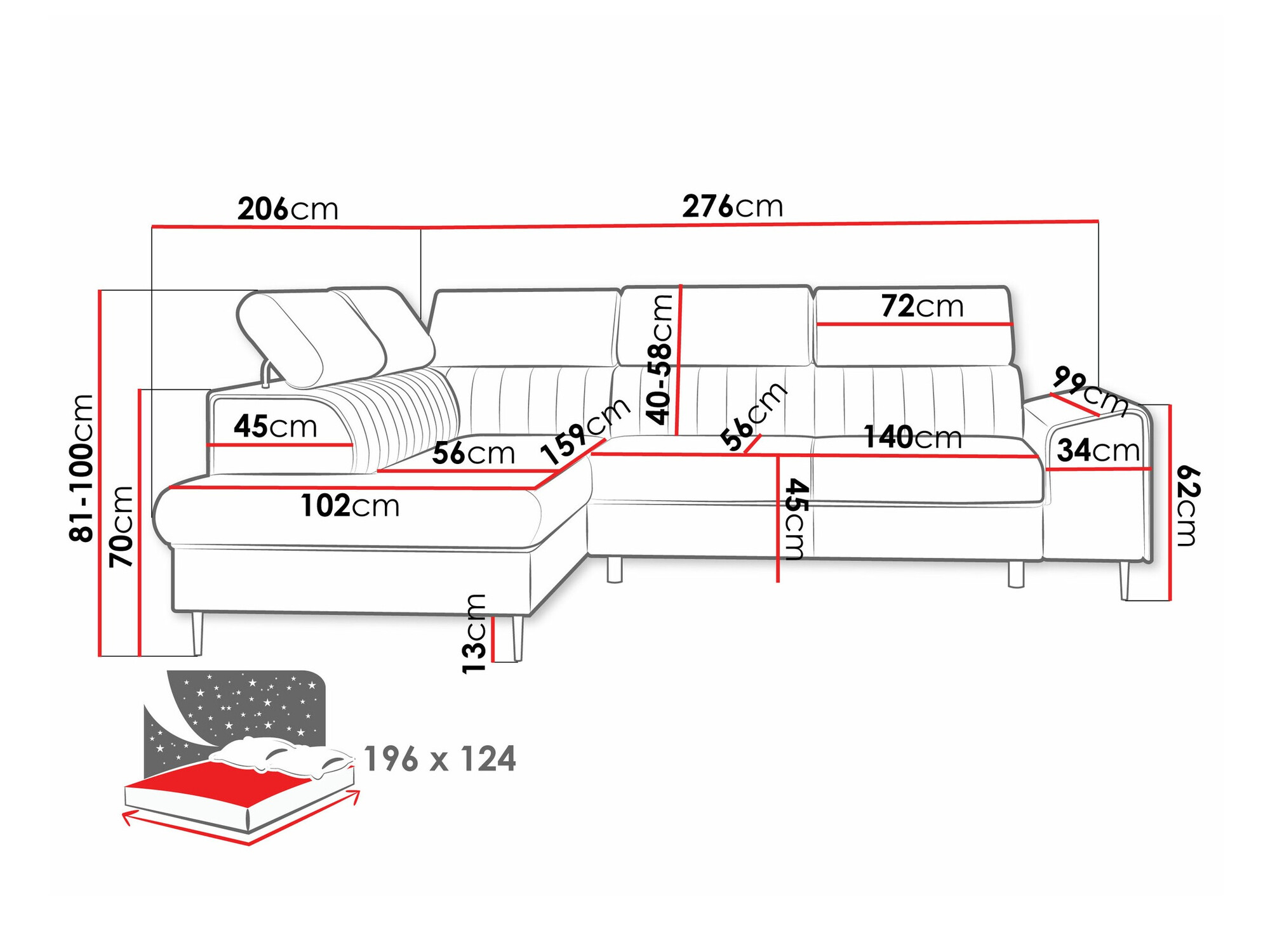 Corner sofa Comfivo Universum (Wave 05)