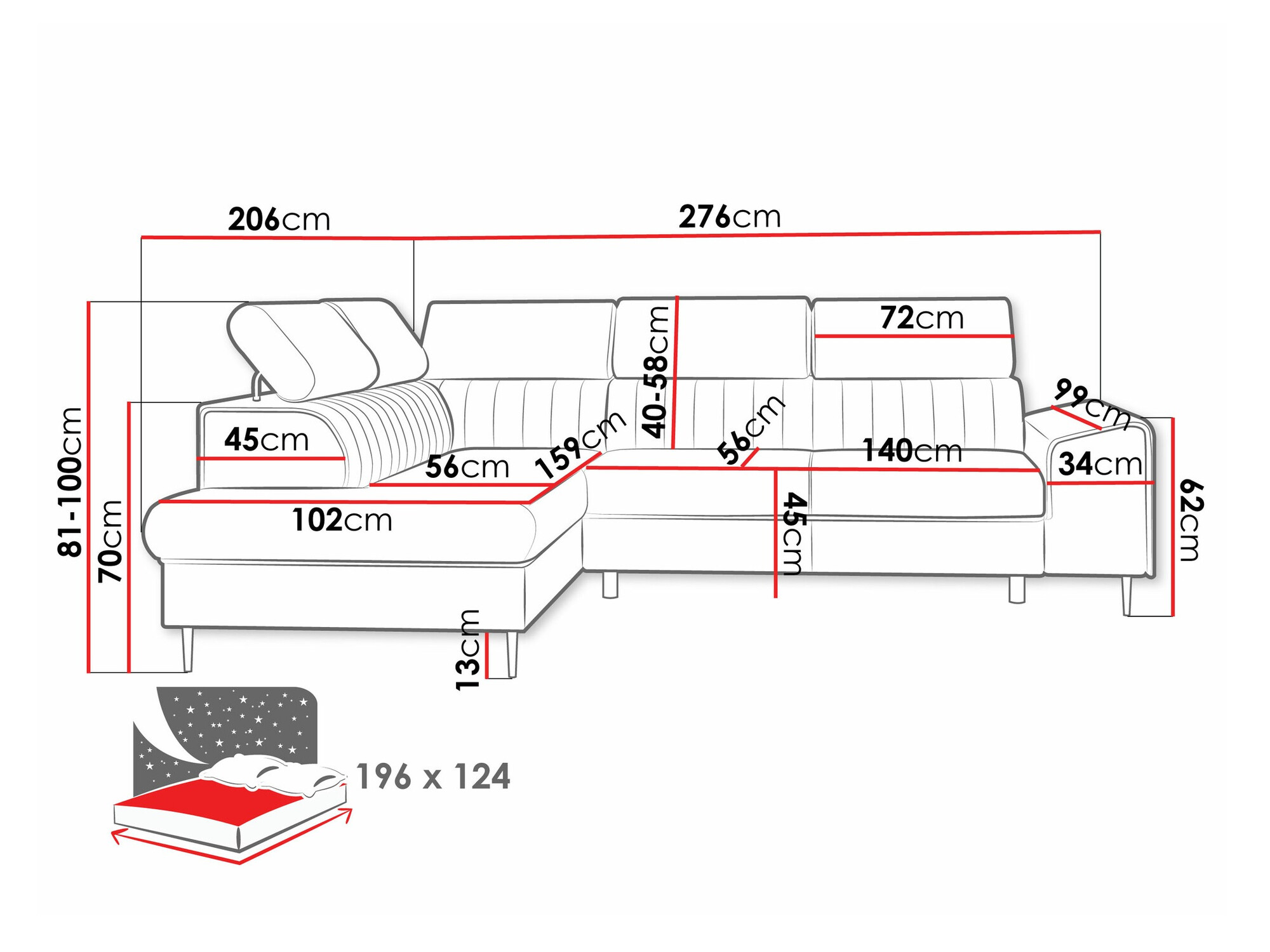 Corner sofa Comfivo Universum (Wave 09)