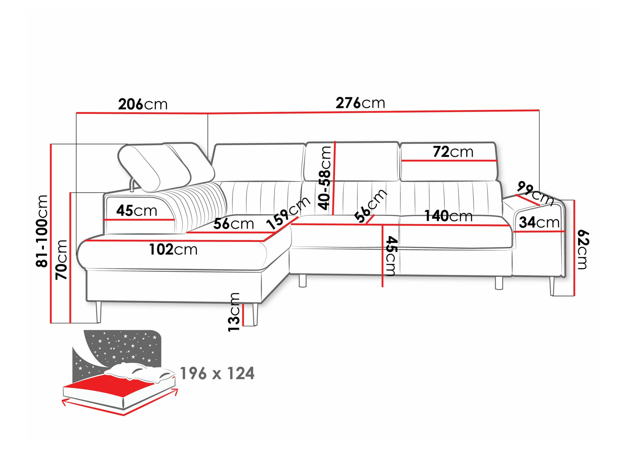 Corner sofa Comfivo Universum (Wave 15)