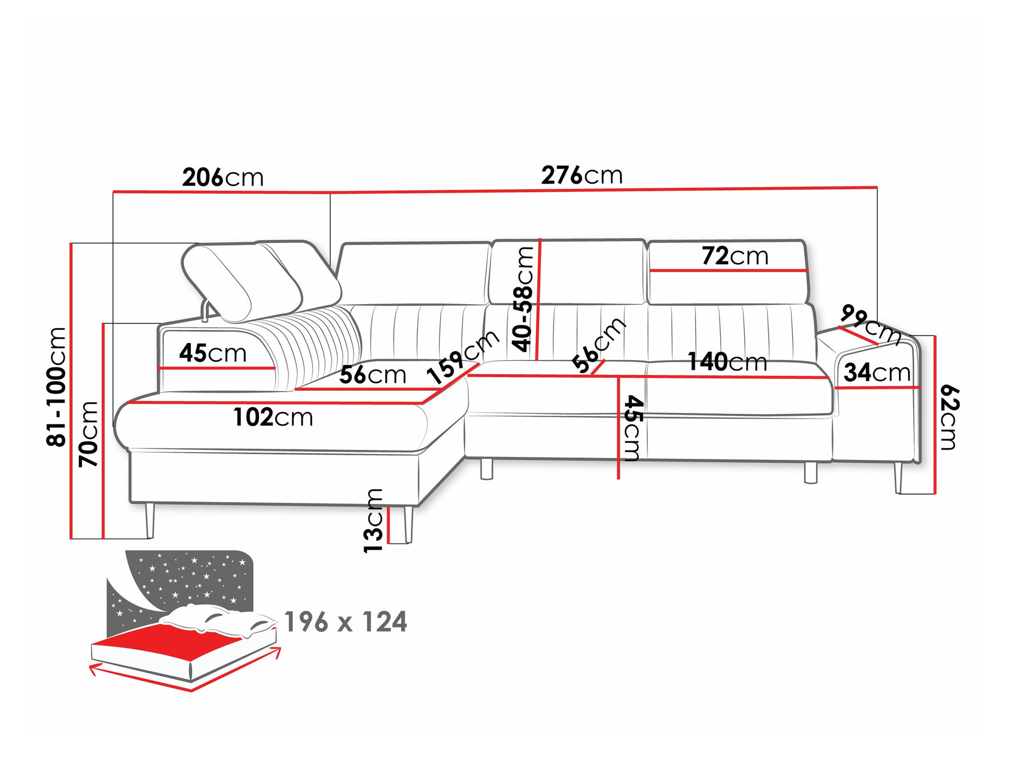 Corner sofa Comfivo Universum (Wave 15)