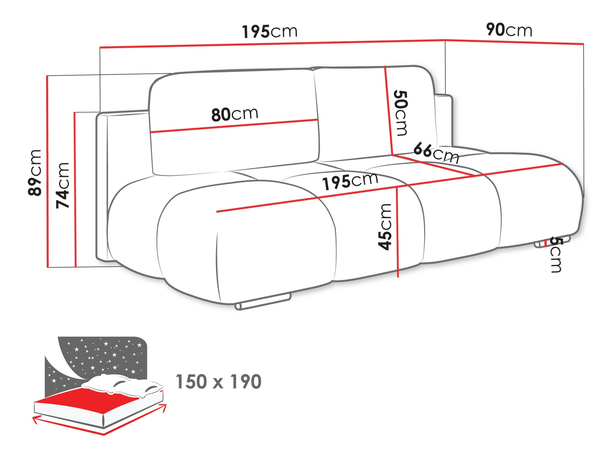 Sofa bed Dominus (Velo 636)