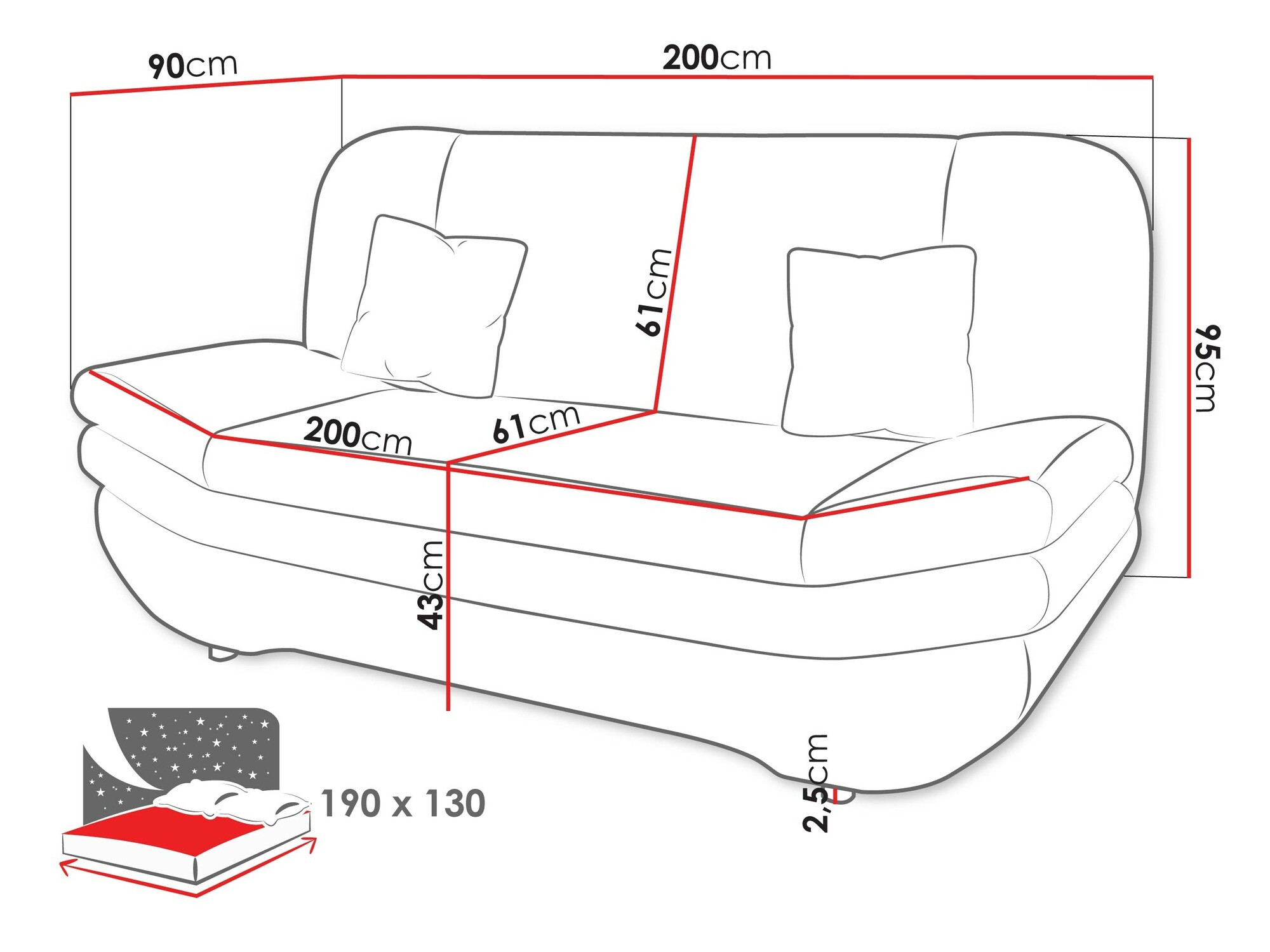 Sofa bed Comfivo Silva I (Baloo 2073)