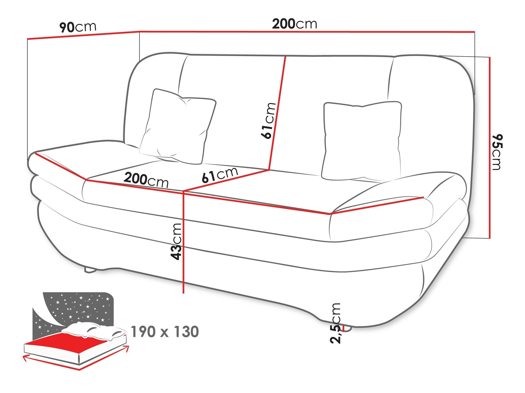 Sofa bed Comfivo Silva I (Baloo 2074)