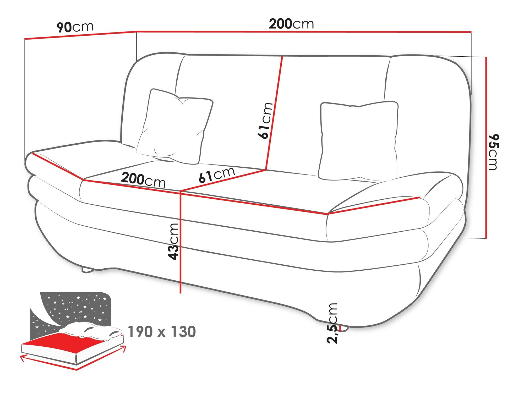 Sofa bed Comfivo Silva I (Bizon 2111)
