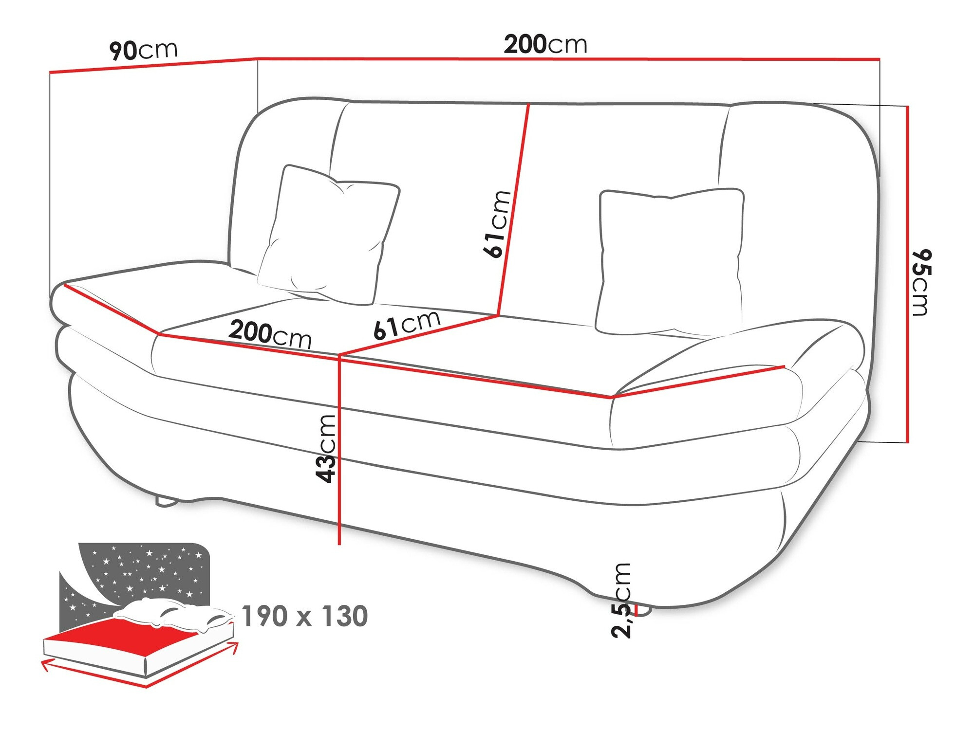 Sofa bed Comfivo Silva I (Tracy 211.17)