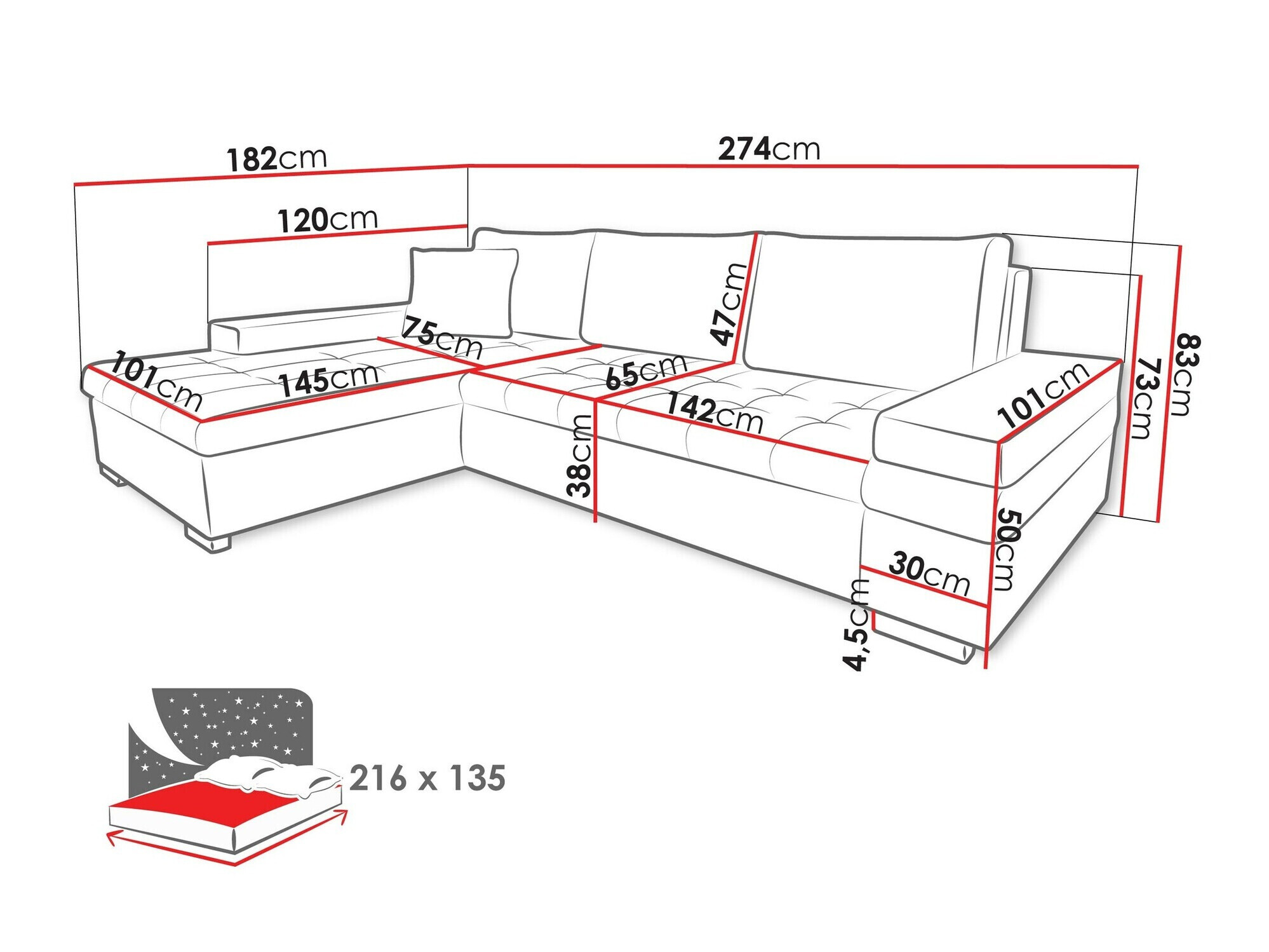 Corner sofa Comfivo Olivetum I (Magic Velvet 2225)